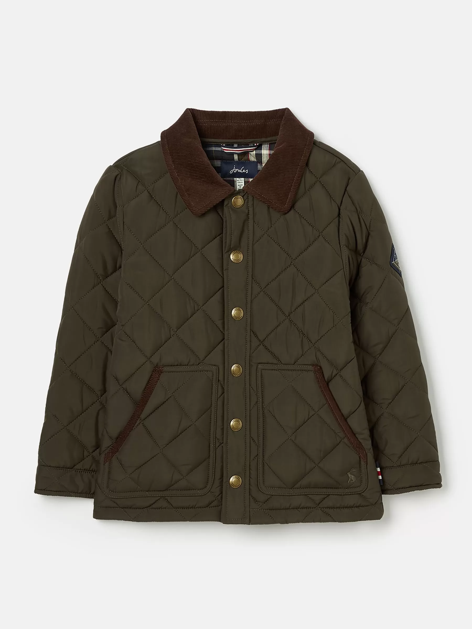 Joules Kids' Ambrose Diamond Quilted Jacket Green Cheap