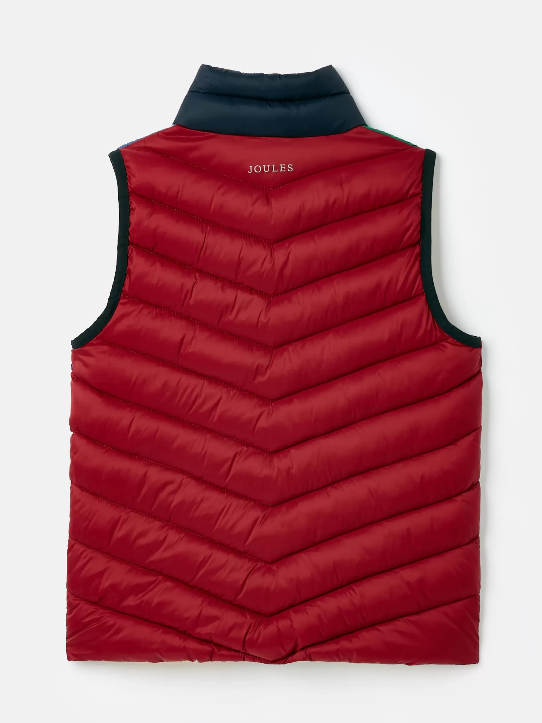 Joules Kids' Crofton Blue & Green Hotchpotch Showerproof Quilted Gilet Blue&GreenHotchpotch Best