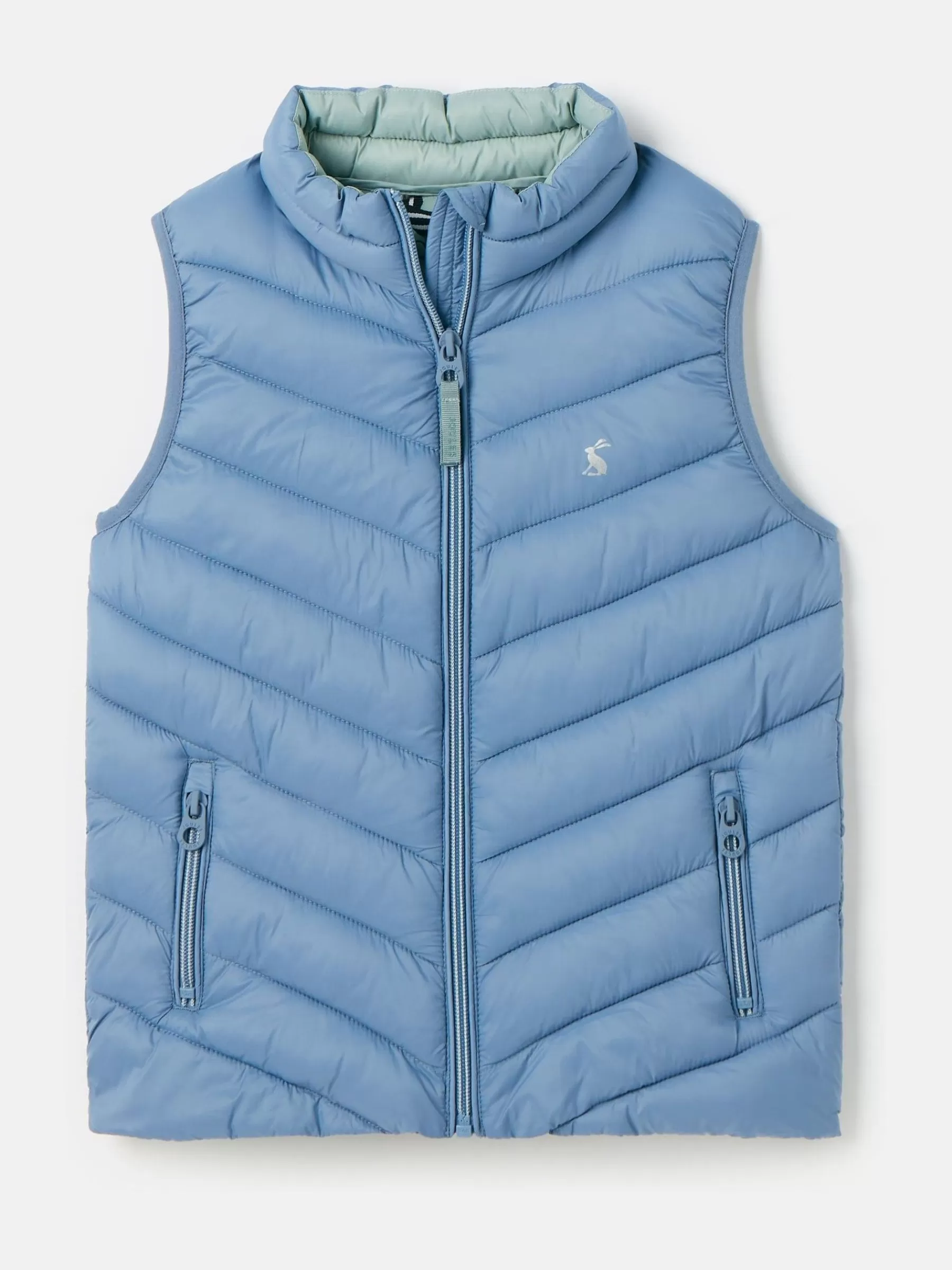 Joules Kids' Crofton Showerproof Quilted Gilet Blue Fashion