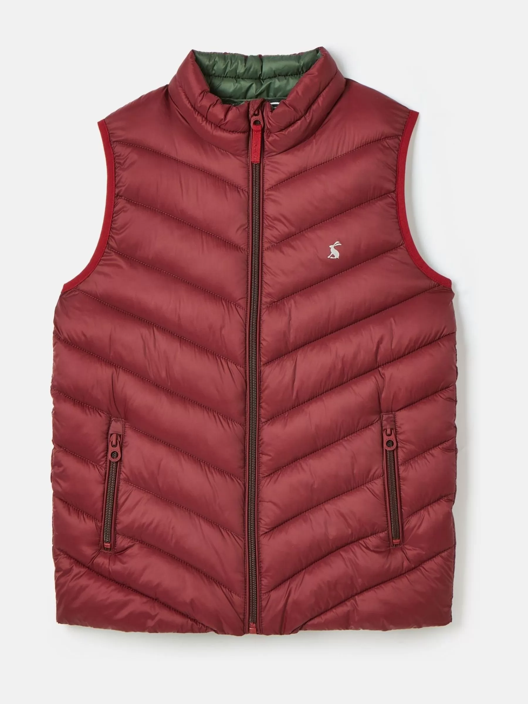 Joules Kids' Crofton Burgundy Red Showerproof Quilted Gilet BurgundyRed Clearance