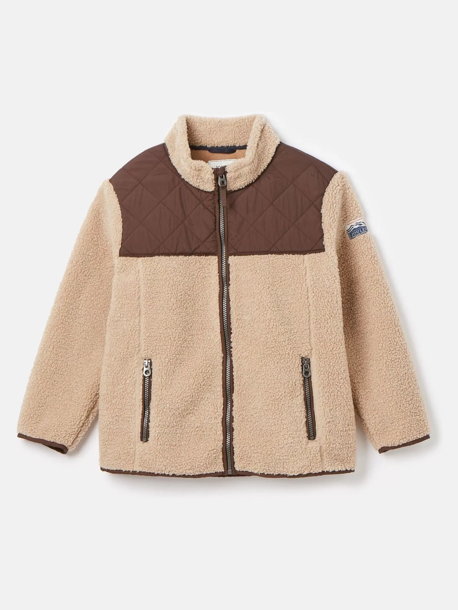 Joules Kids' Eddington Brown & Natural Zip Through Fleece Jacket Brown&Natural Cheap