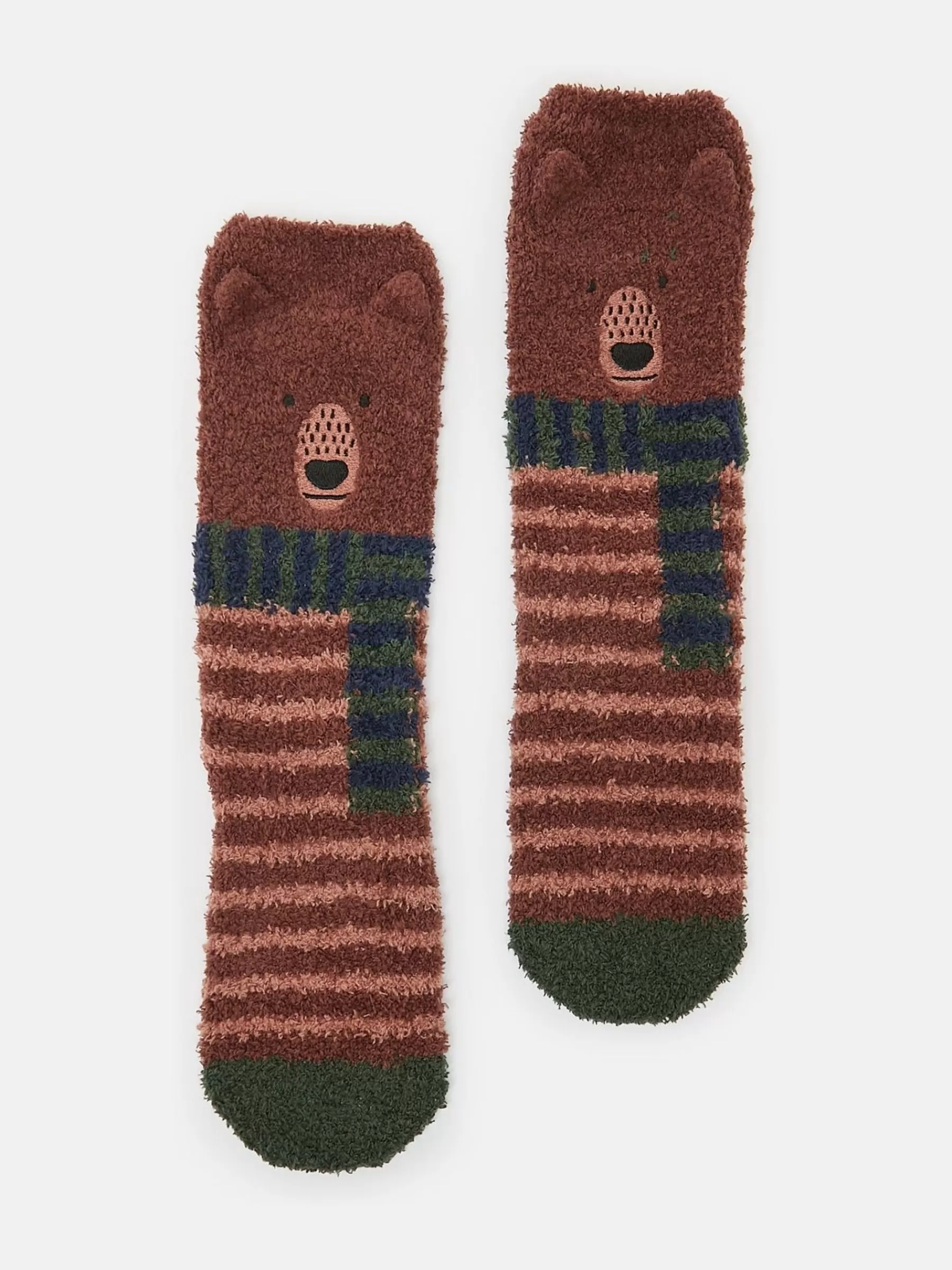 Joules Kids' Fluffy Character Socks Brown Clearance