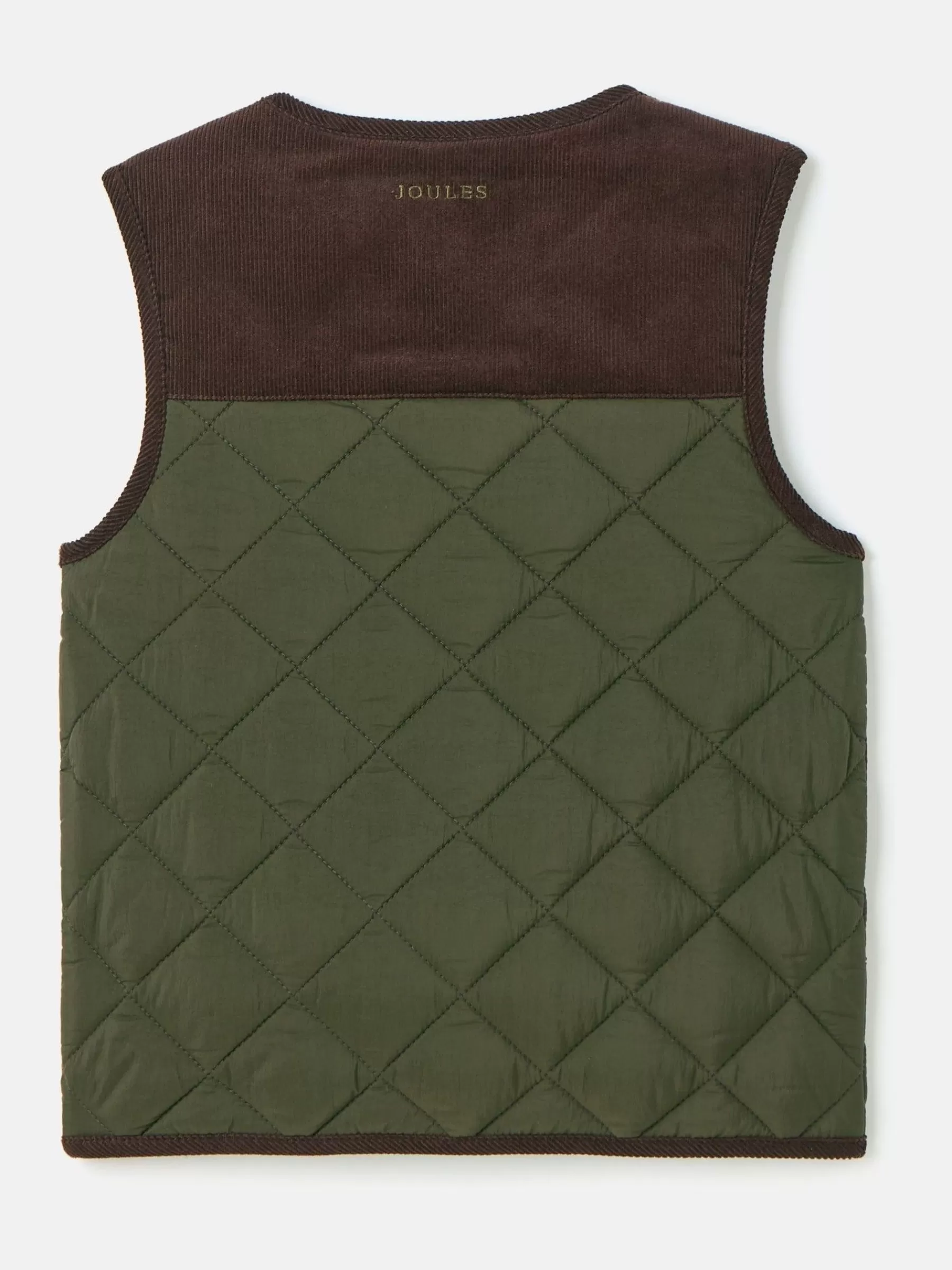 Joules Kids' Gibson Khaki Green Quilted Gilet KhakiGreen Outlet