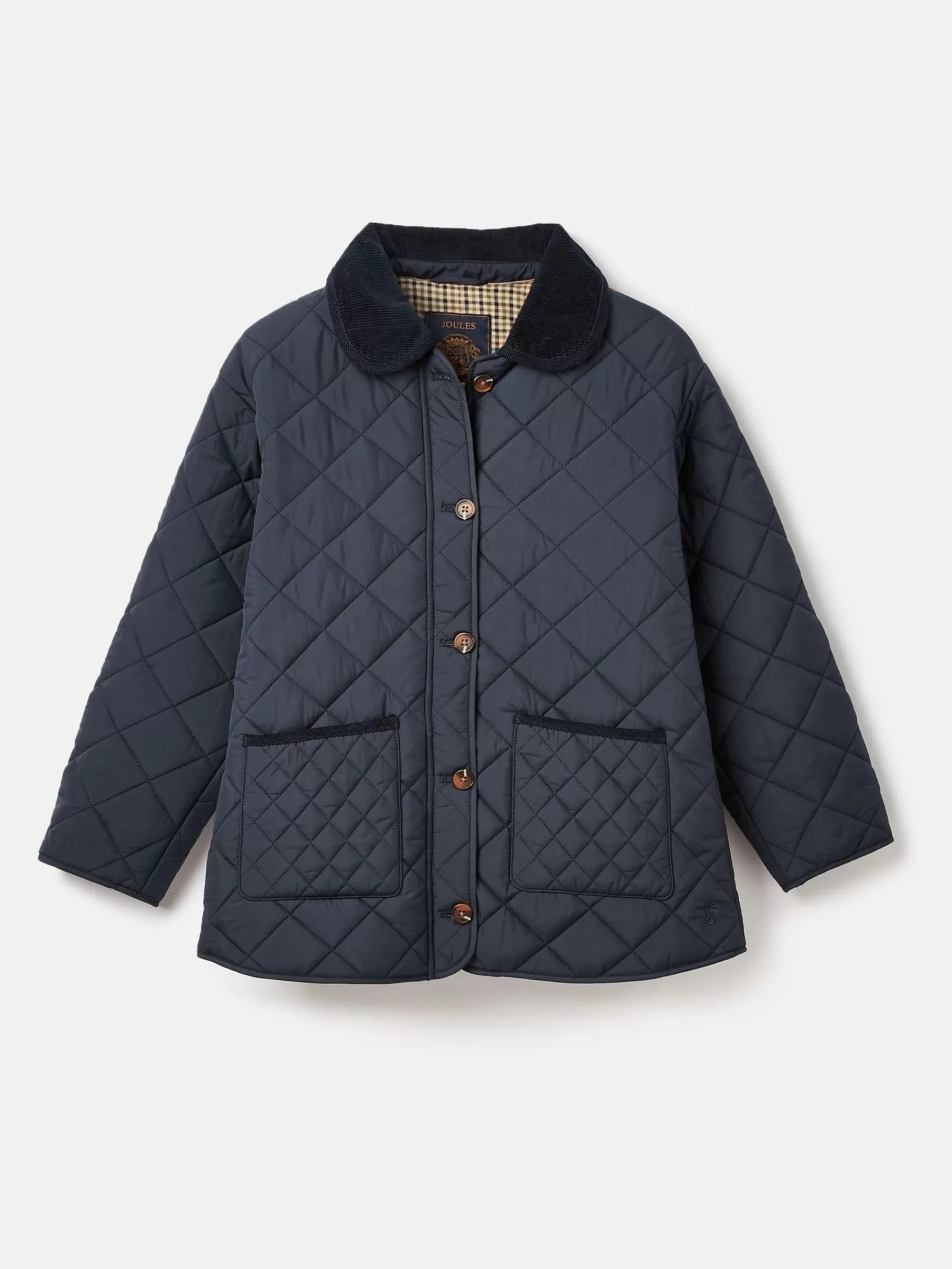 Joules Kids' Mayberry Navy Blue Quilted Jacket NavyBlue Best Sale