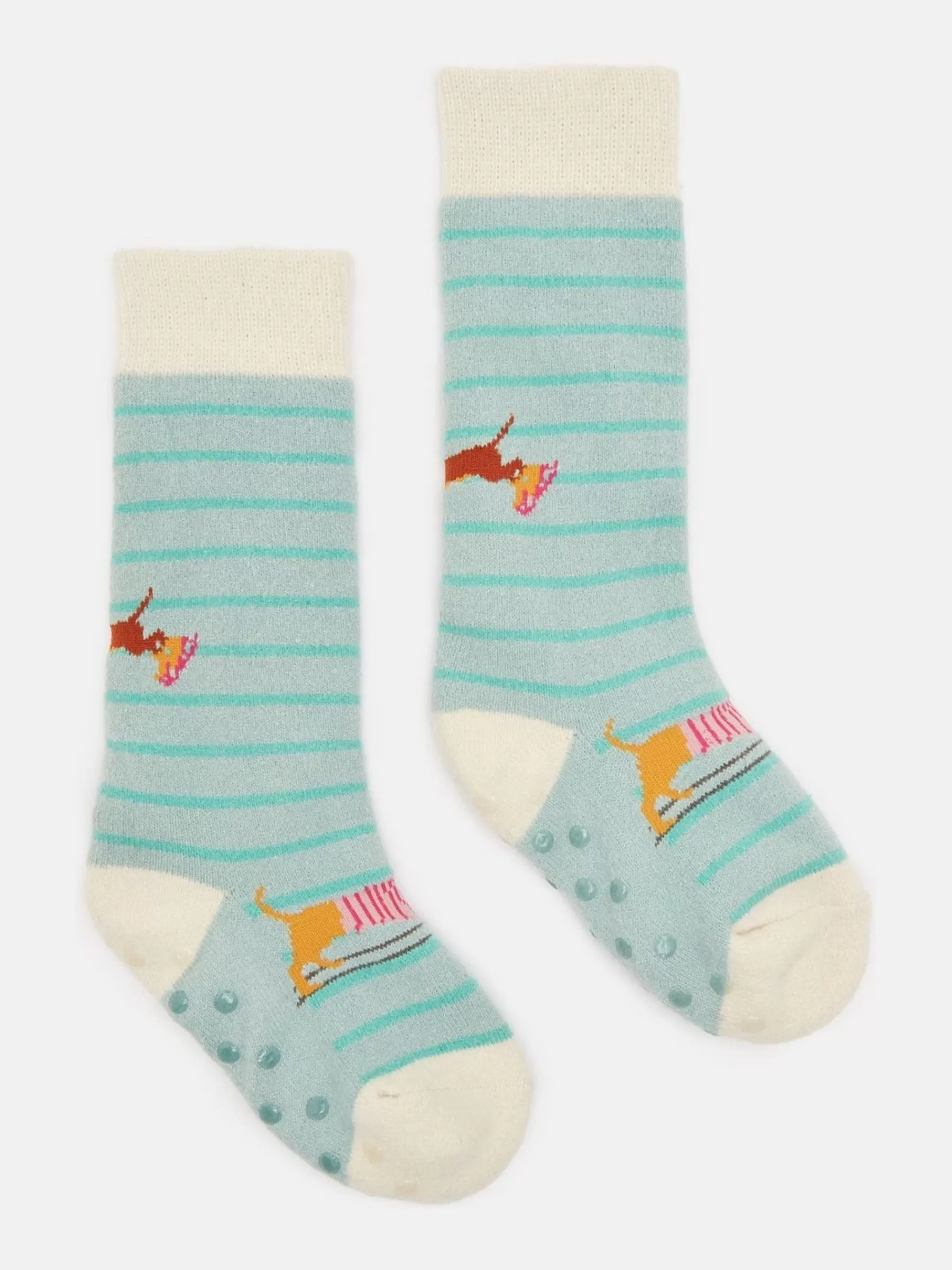 Joules Kids' Runaround Grippy Socks Blue Clearance