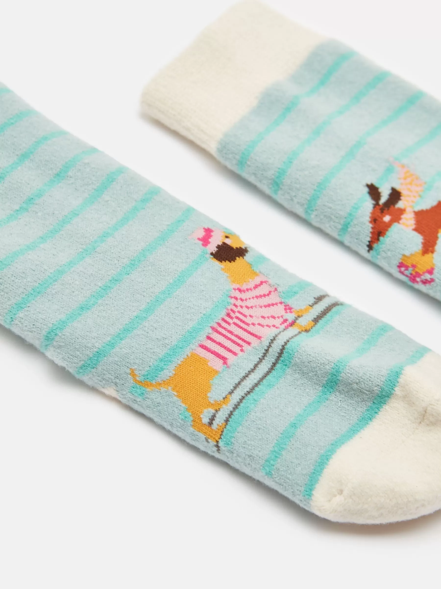 Joules Kids' Runaround Grippy Socks Blue Clearance