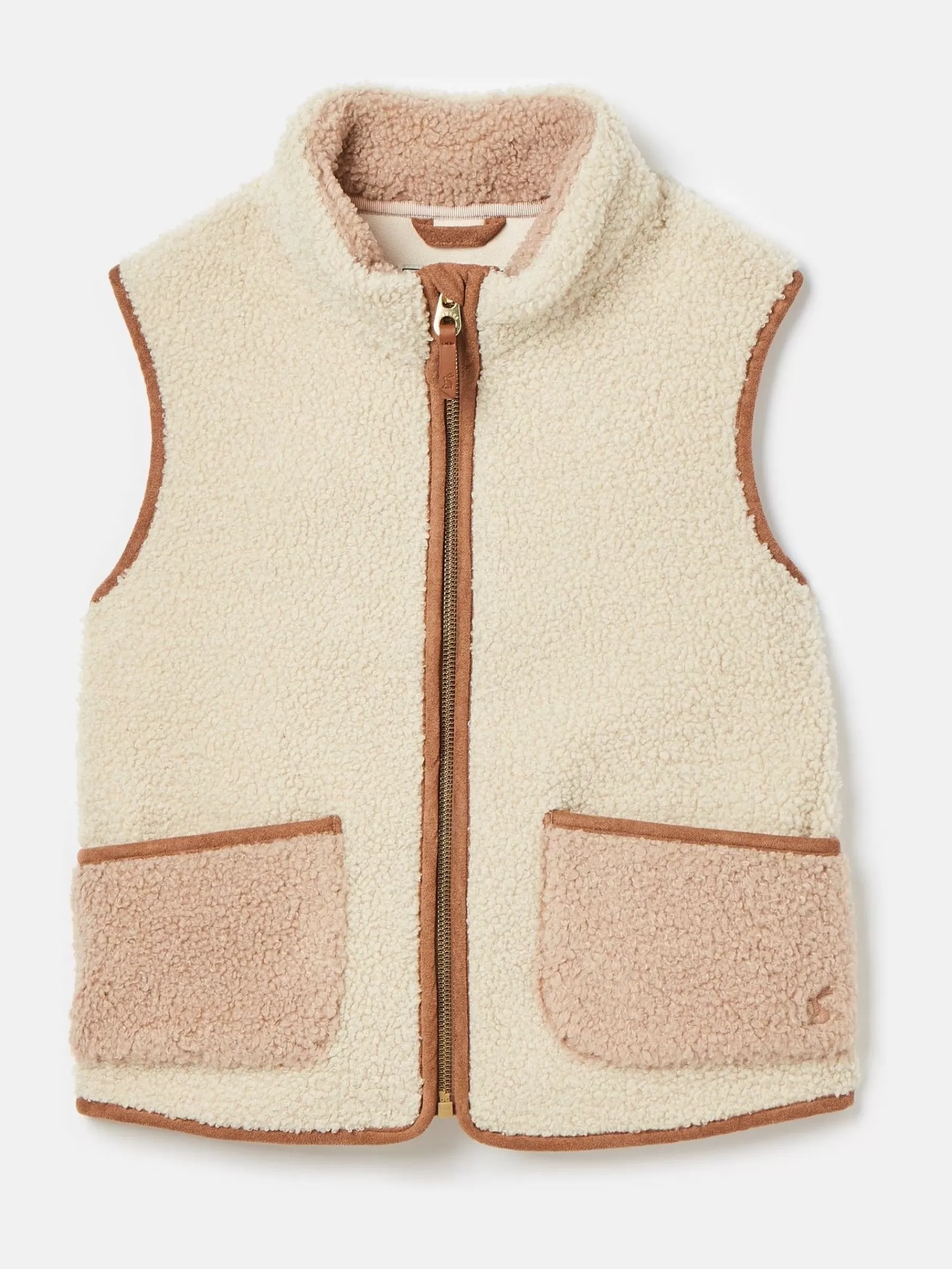 Joules Kids' Sadie Cream & Natural Borg Fleece Gilet Cream&Natural Outlet