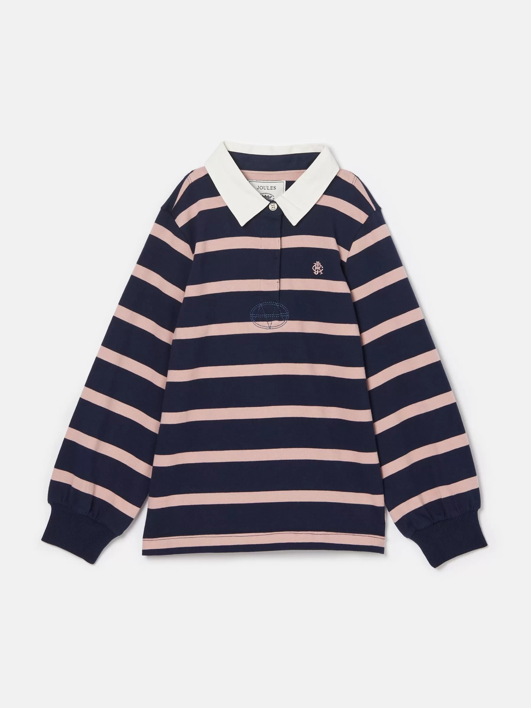 Joules Kids' Sammie Stripe Rugby Top Blue Best Sale