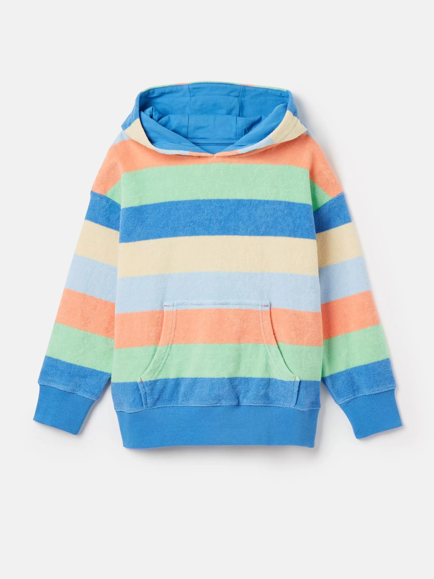 Joules Kids' Shoreside Multi Stripe Towelling Hoodie MultiStripe Cheap