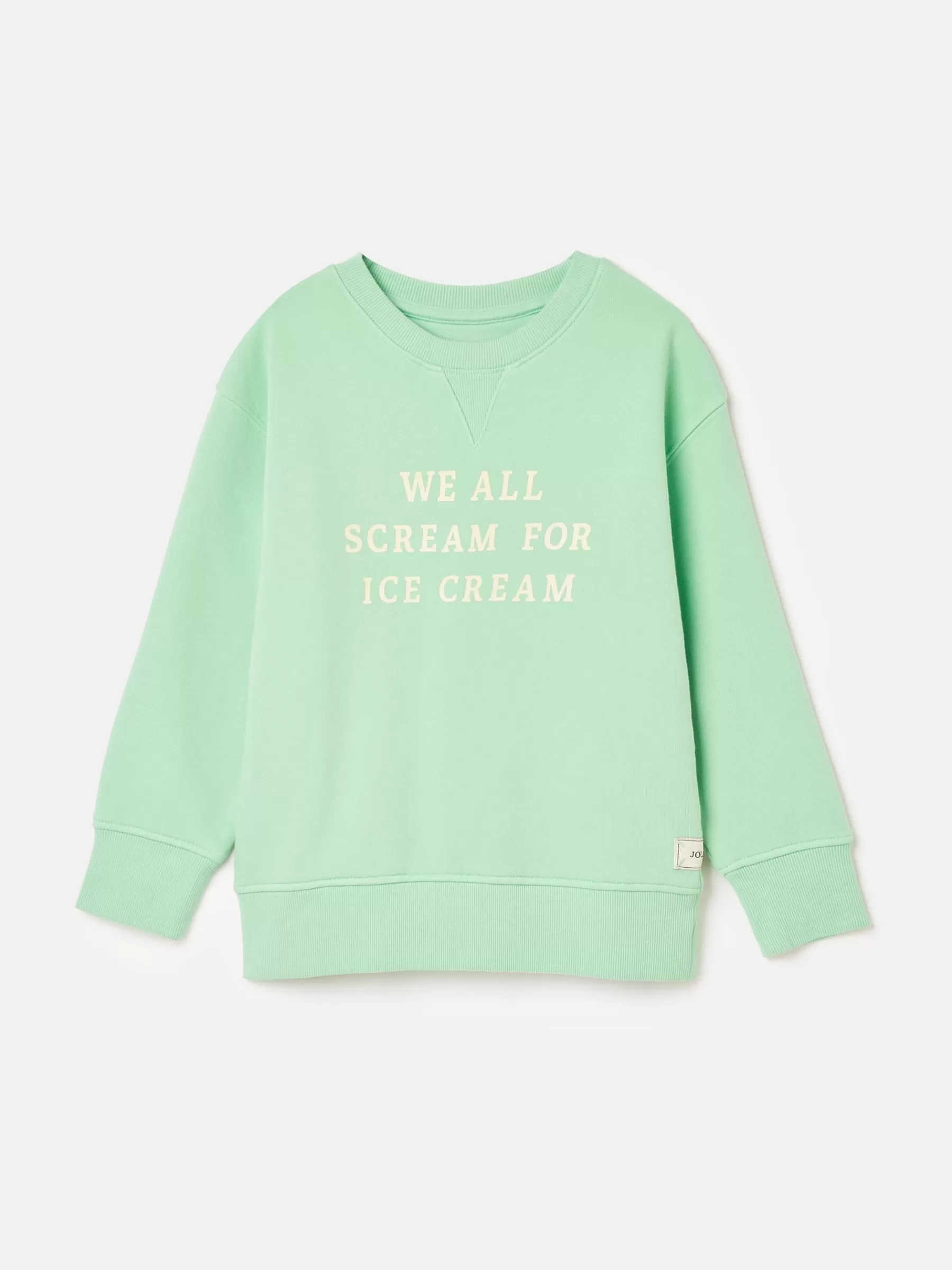 Joules Kids' Sundaze Crew Neck Slogan Sweatshirt Green Outlet