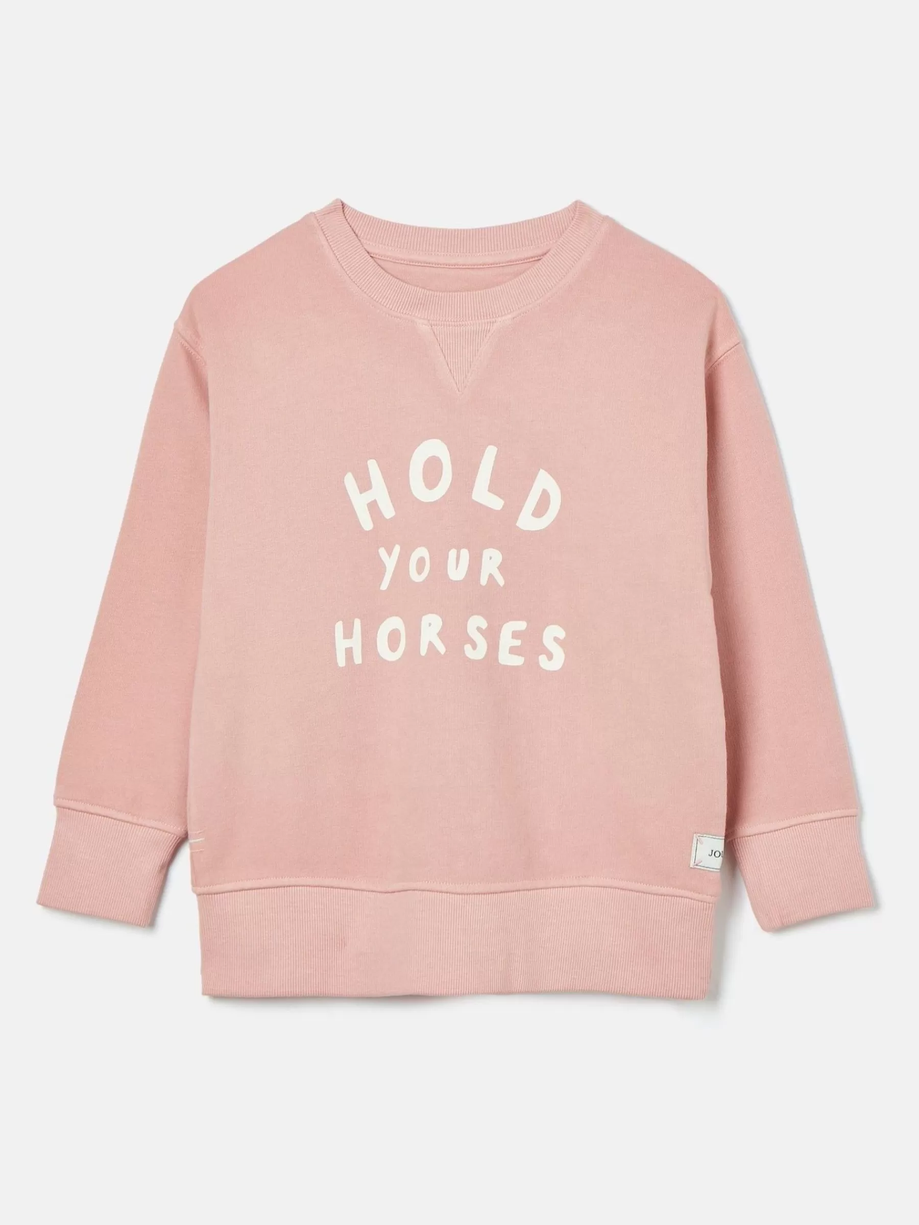 Joules Kids' Sundaze Crew Neck Slogan Sweatshirt Pink Online