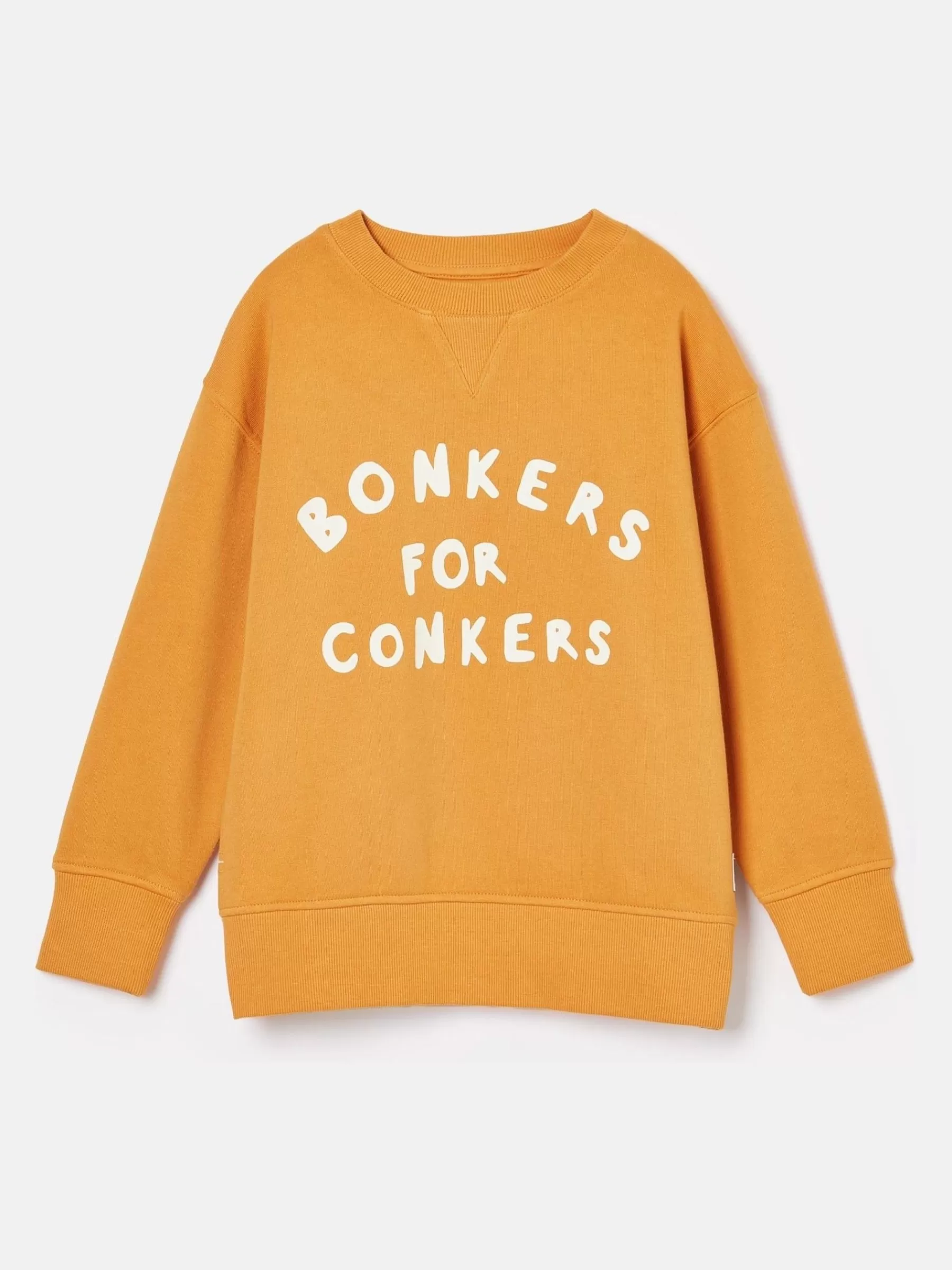 Joules Kids' Sundaze Crew Neck Slogan Sweatshirt Yellow Sale