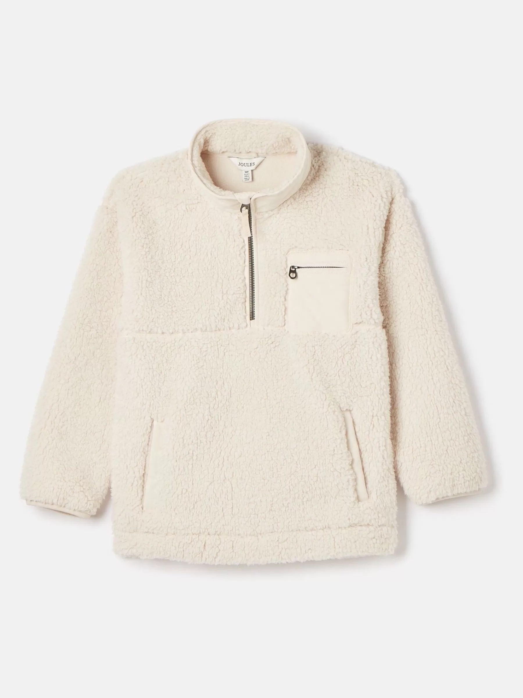 Joules Kids' Tilly Half Zip Borg Fleece Cream Cheap