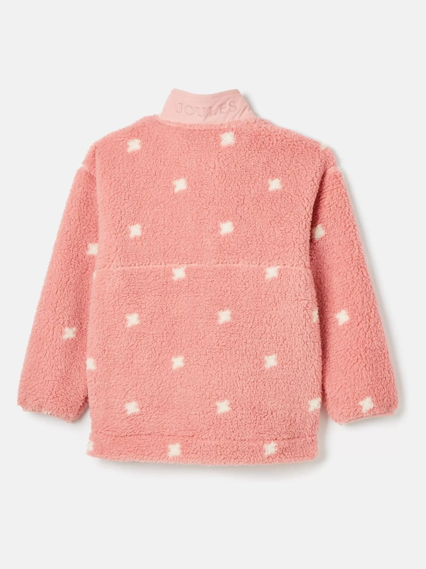 Joules Kids' Tilly Pink Spot Half Zip Borg Fleece PinkSpot Cheap