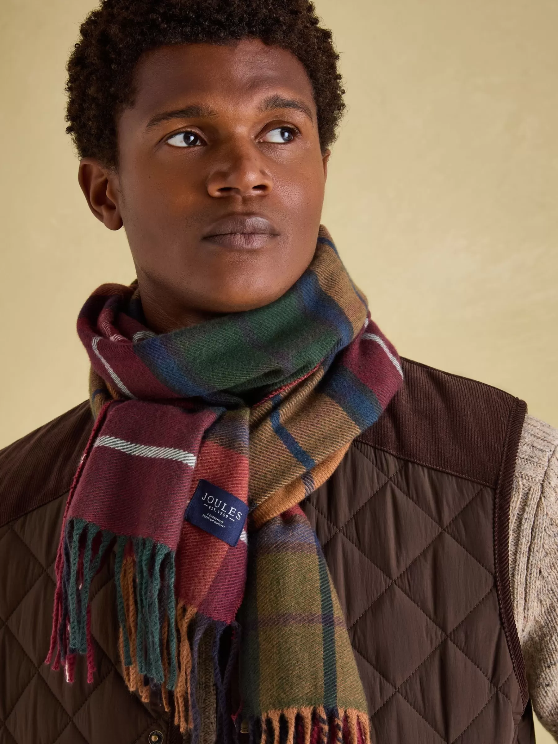 Joules Langtree Red & Green Scarf Red&Green Flash Sale