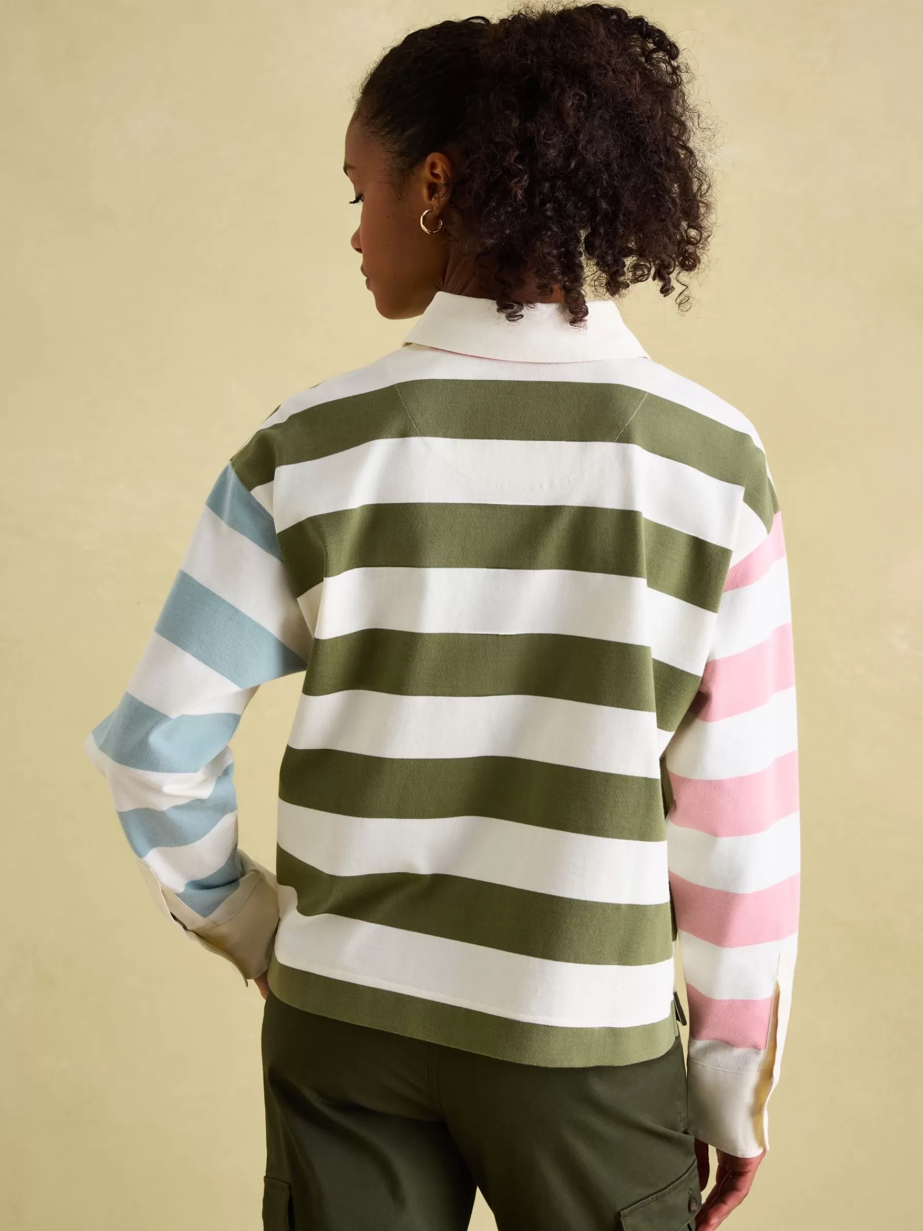 Joules Lara Boxy Fit Rugby Shirt Multi Fashion