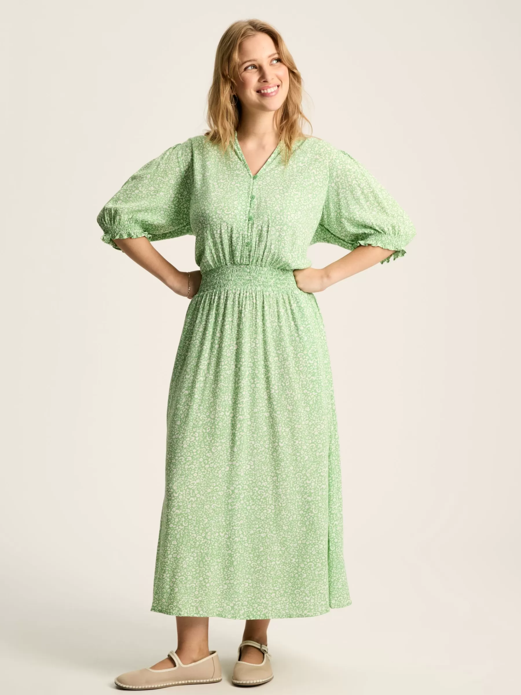 Joules Laurie Viscose Midi Dress Green Best Sale