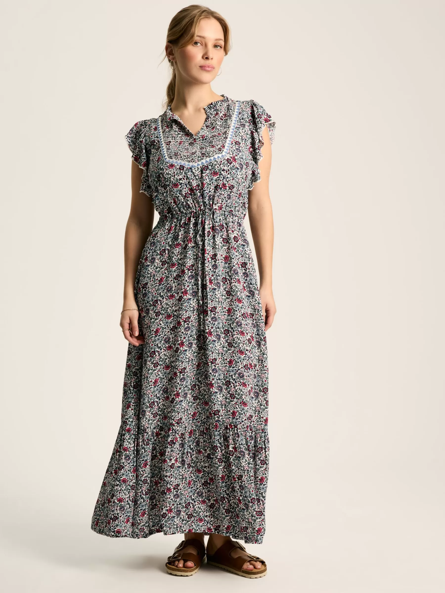 Joules Lillia Tie Waist Tiered Dress Multi Best Sale