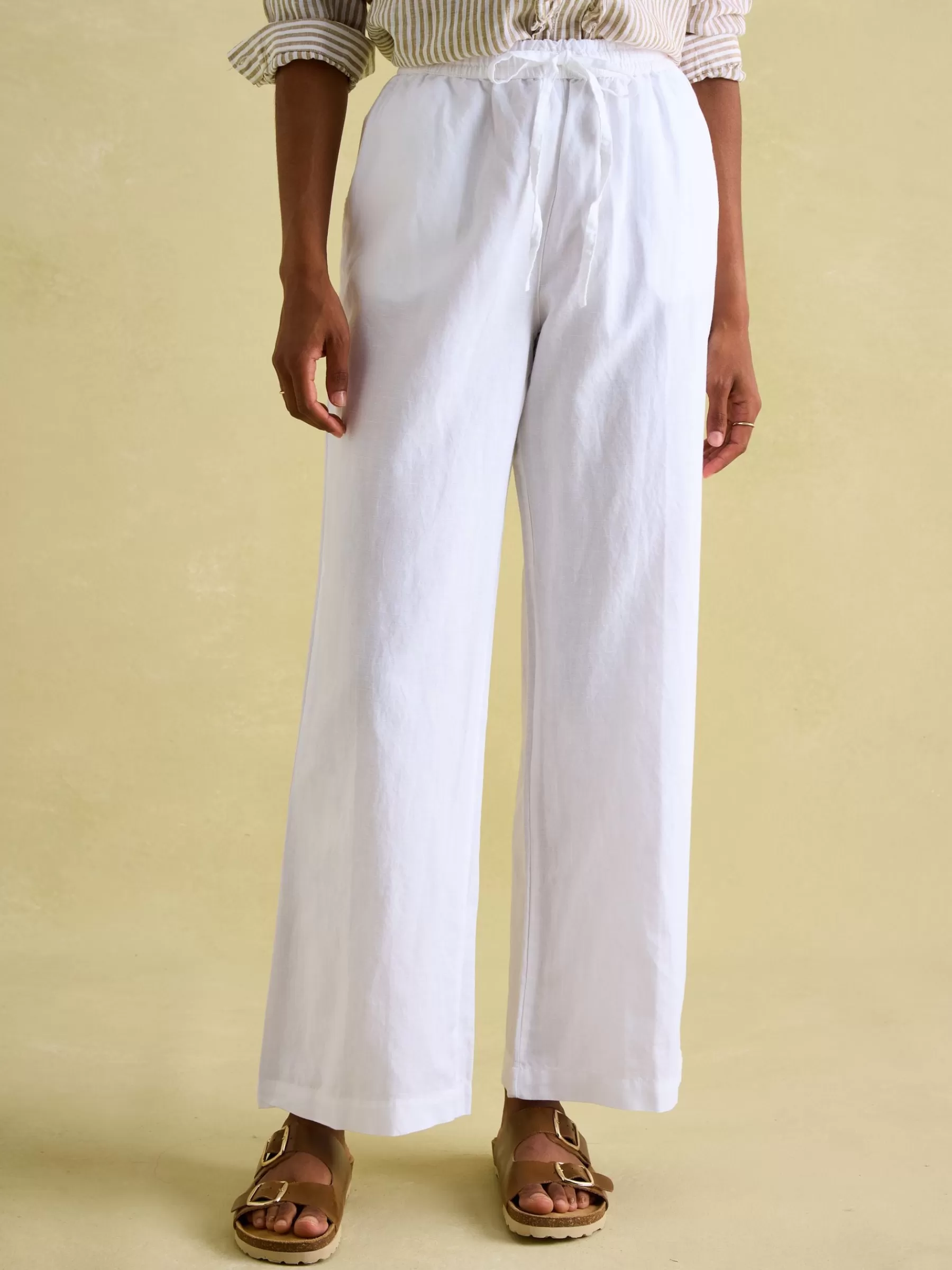 Joules Linen Blend Trousers White Best