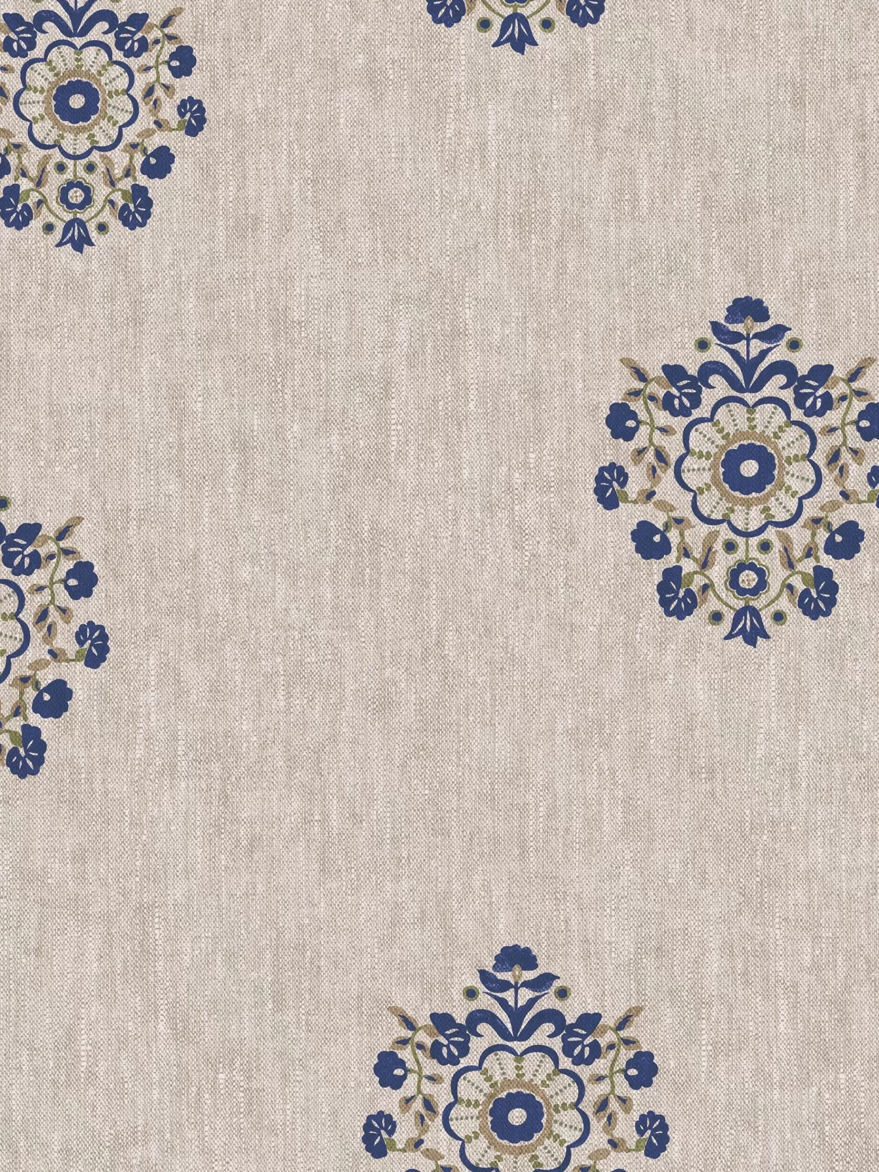 Joules Linen Blue Grove Motif Print 10M Wallpaper LinenBlue Best