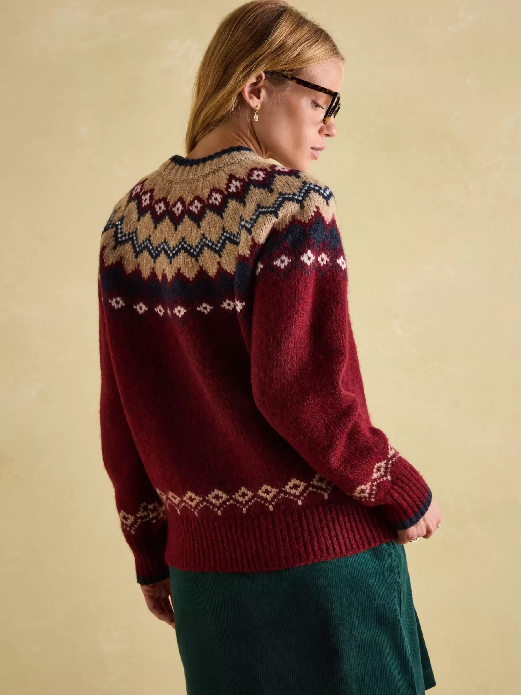 Joules Lowry Fair Isle Jumper Red/Navy Best Sale