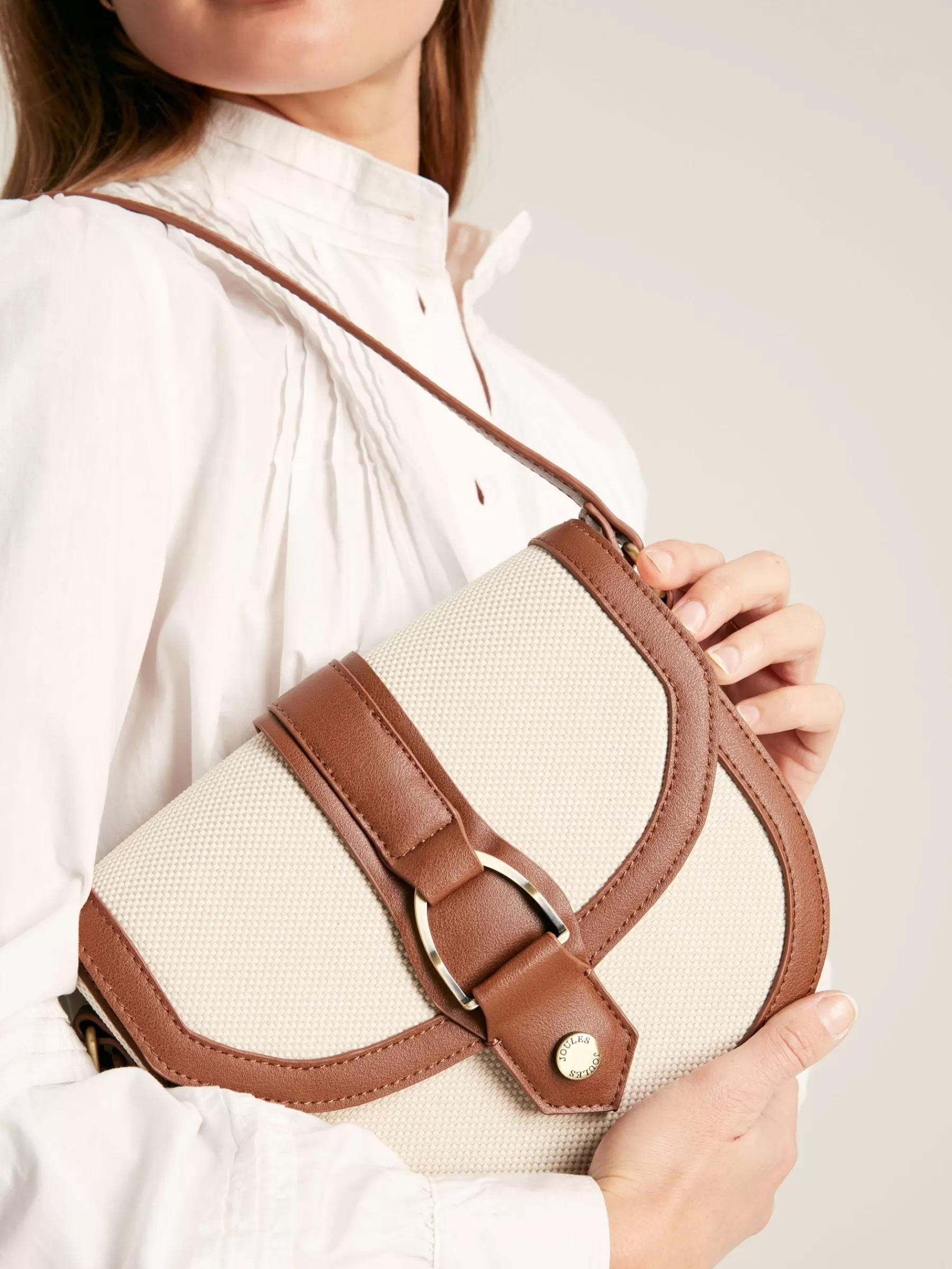 Joules Ludlow Canvas Cross Body Bag Tan Online