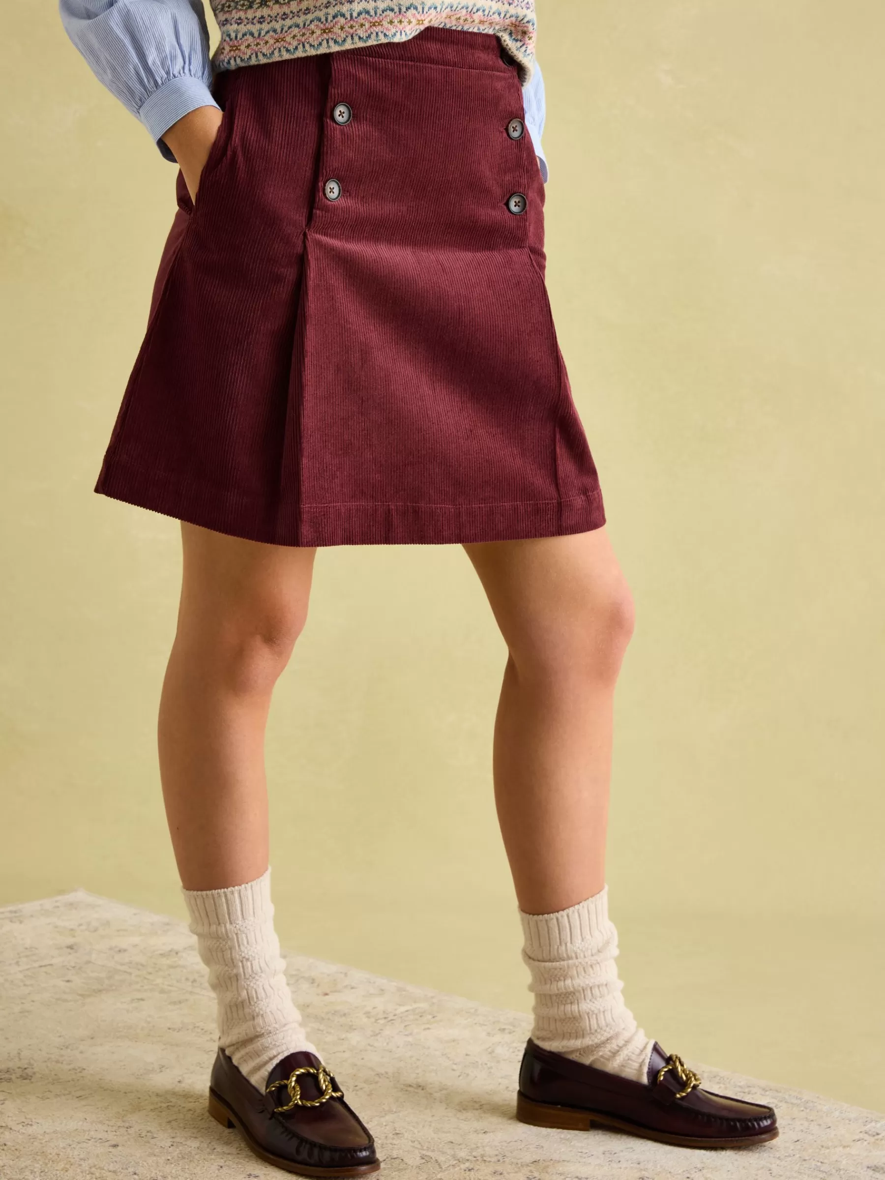 Joules Maize Skirt Burgundy Best