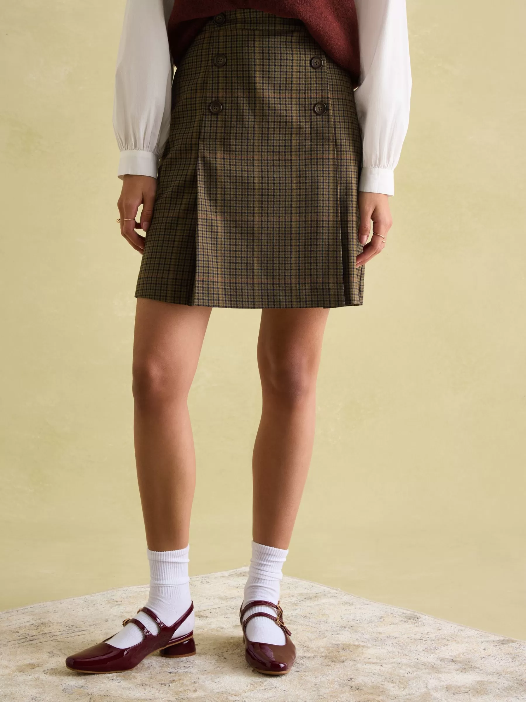 Joules Maize Skirt Check Fashion