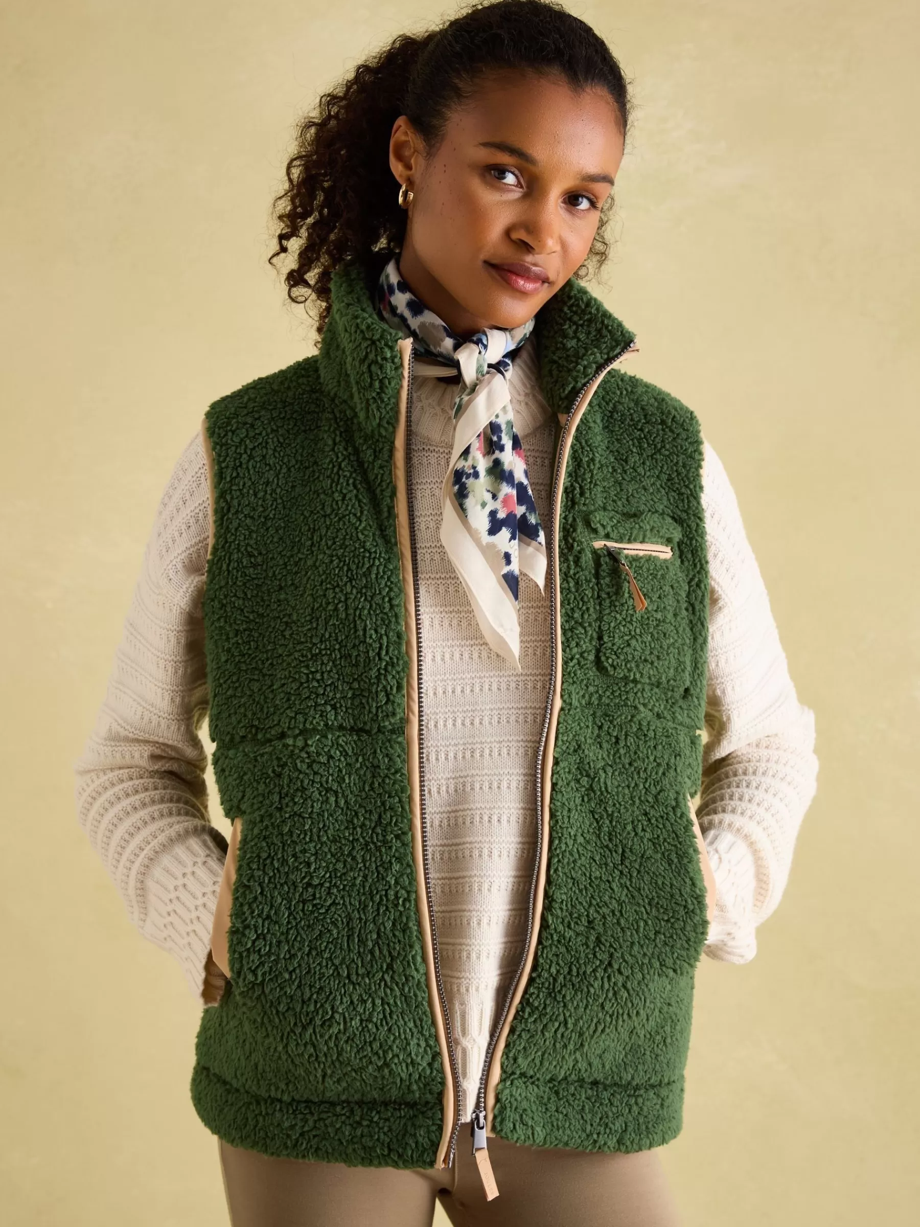 Joules Mallory Fleece Gilet Green Store