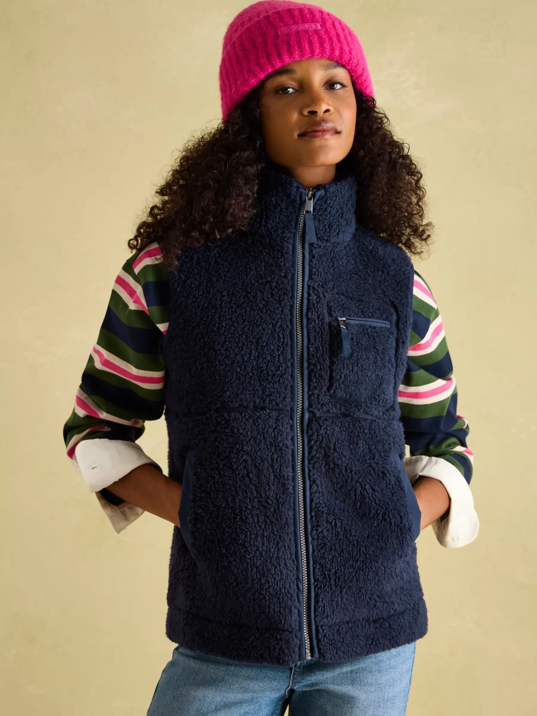 Joules Mallory Navy blue Fleece Gilet Navyblue Fashion