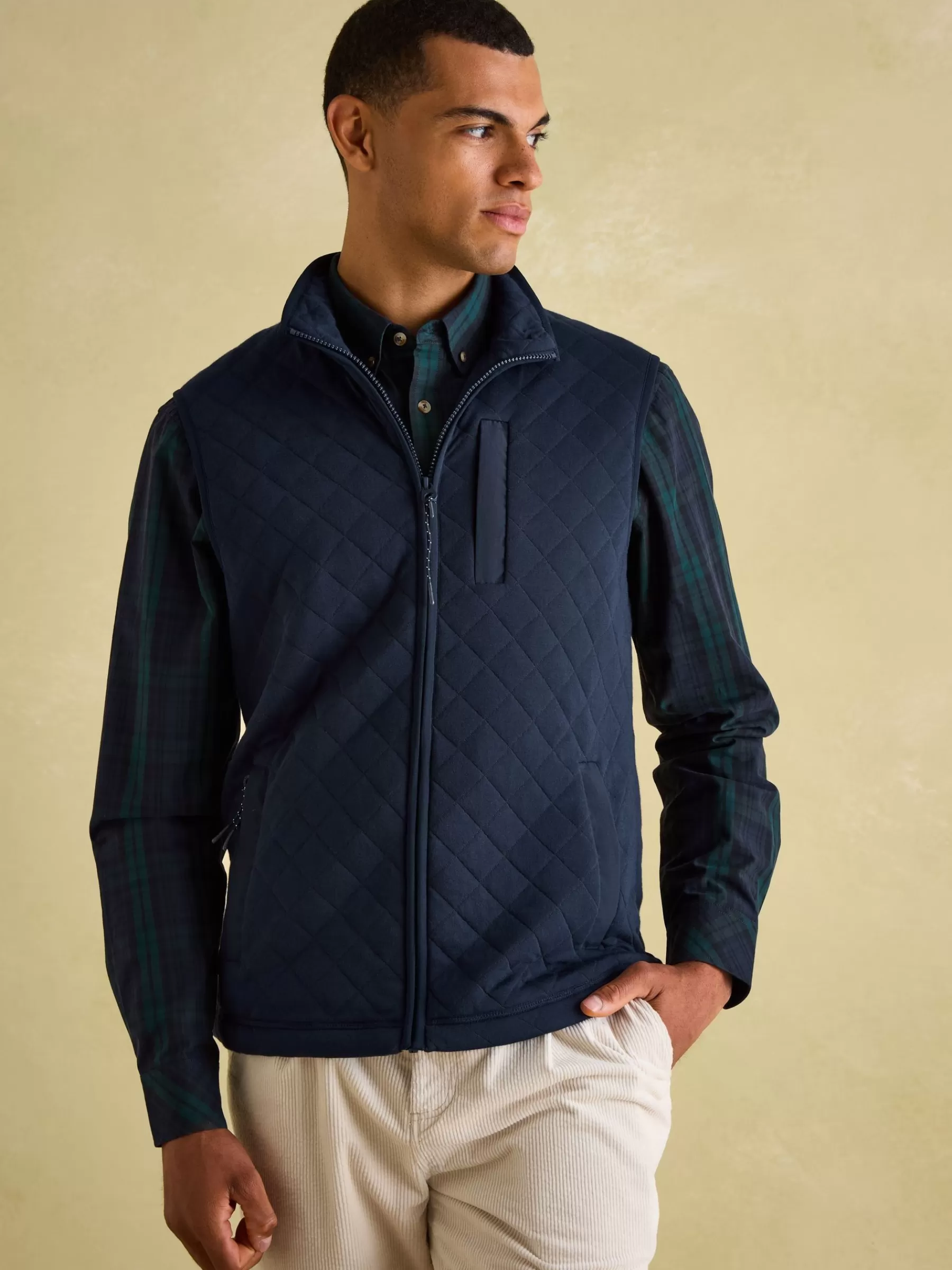 Joules Malton Quilted Jersey Gilet Navy New