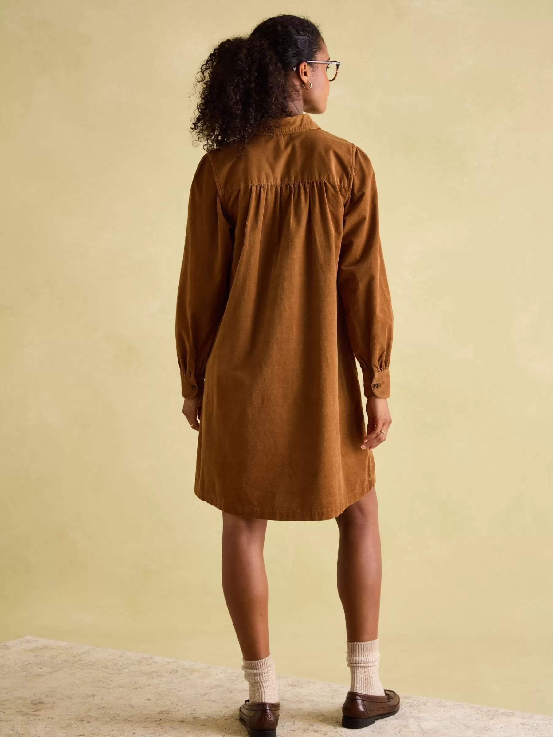 Joules Maple Corduroy Shirt Dress Brown Sale