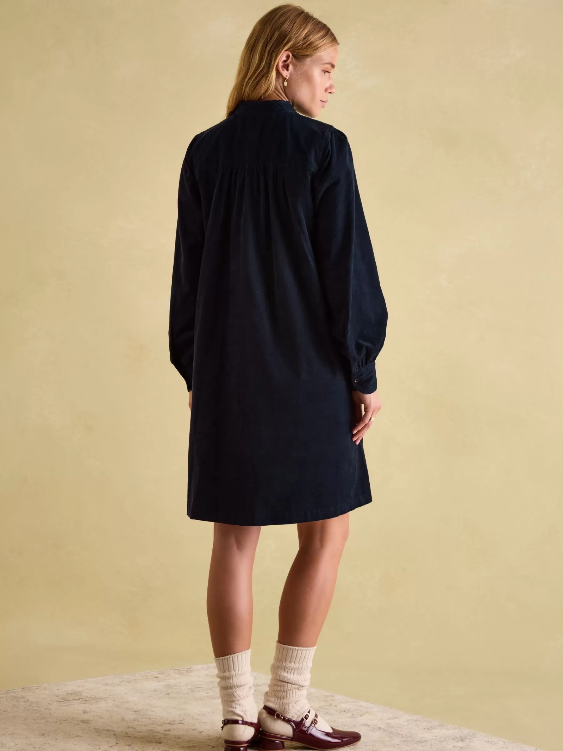 Joules Maple Navy Blue Corduroy Shirt Dress NavyBlue Outlet