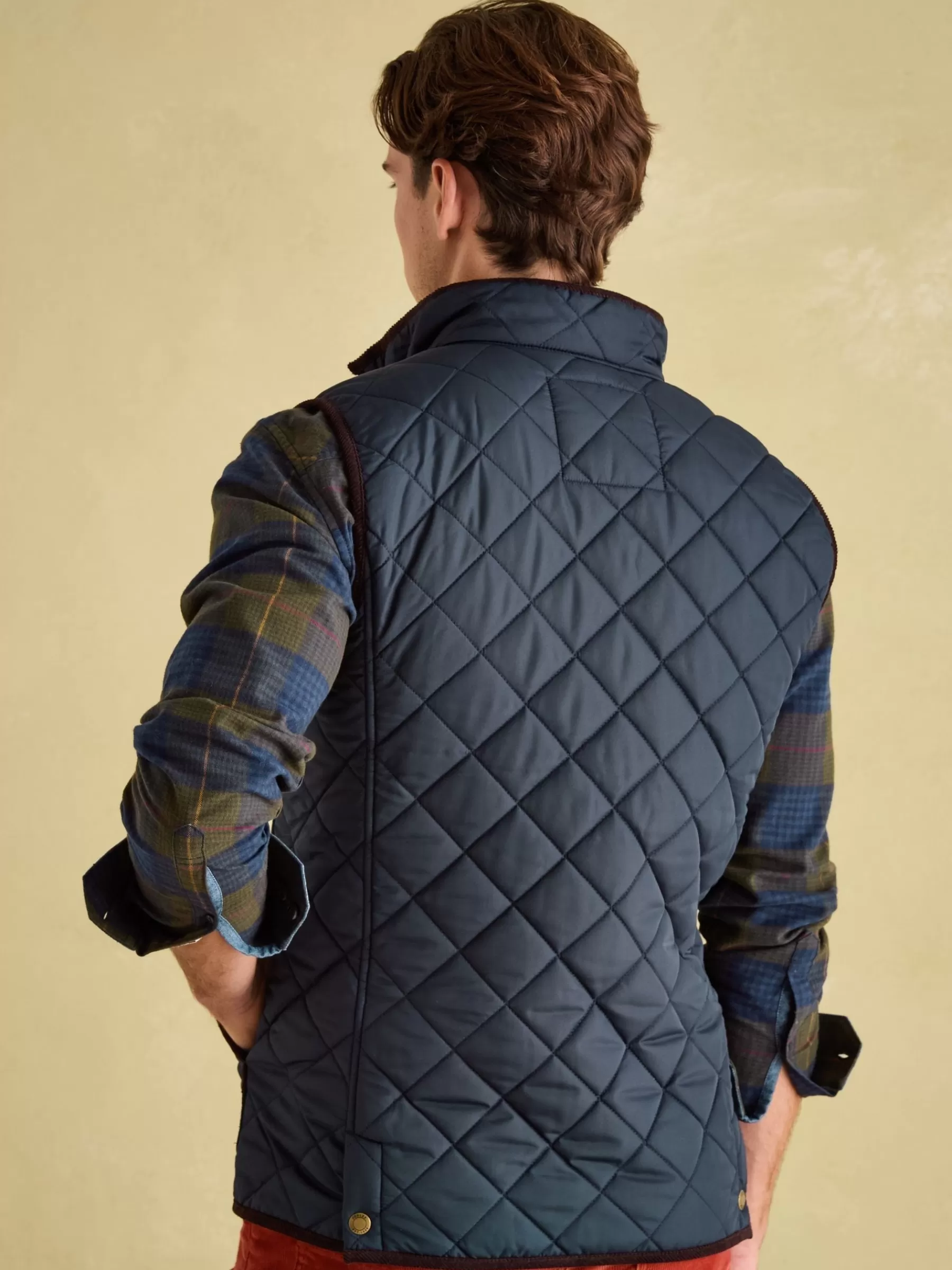 Joules Maynard Navy Blue Diamond Quilted Gilet NavyBlue Clearance