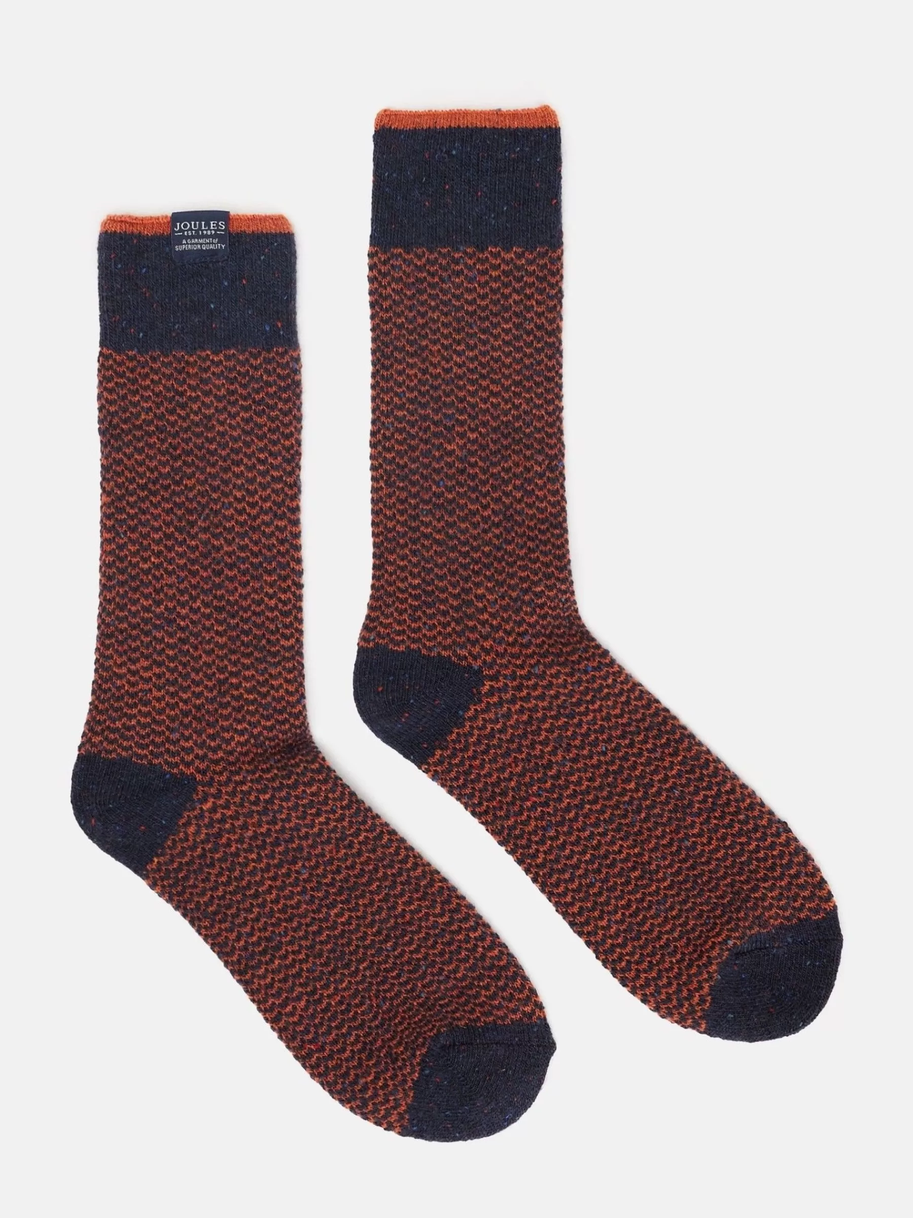 Joules Men's Cabin Socks Rust/Navy Online