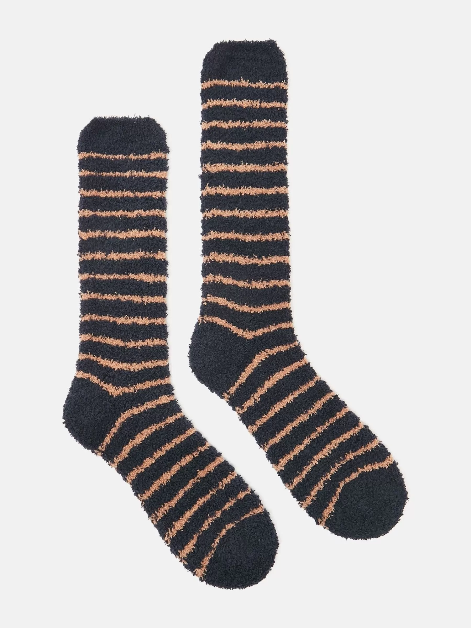 Joules Men's Fluffy Striped Socks Tan/Navy Store