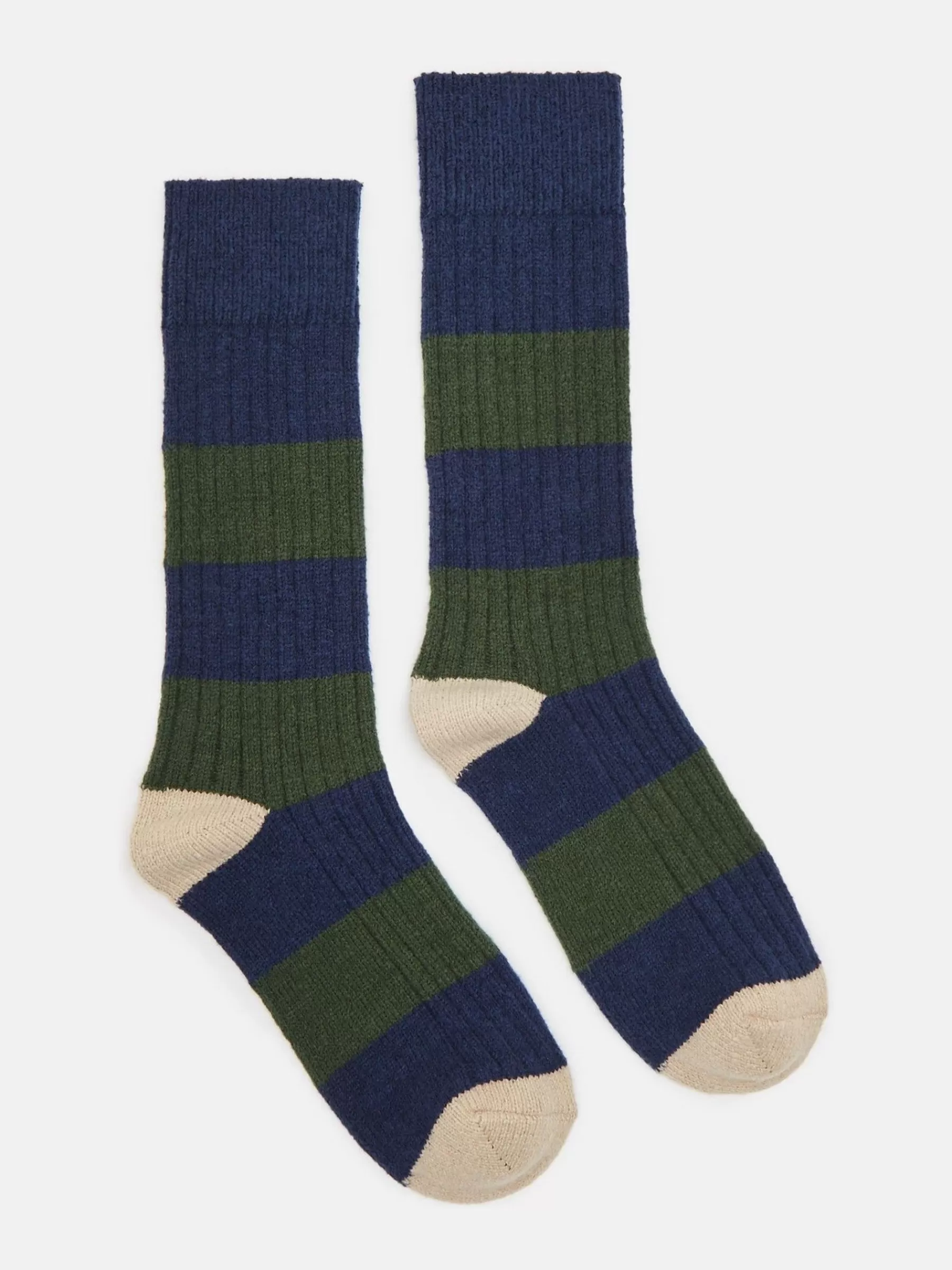 Joules Men's Gibson Cosy Striped Socks Green/Navy Cheap