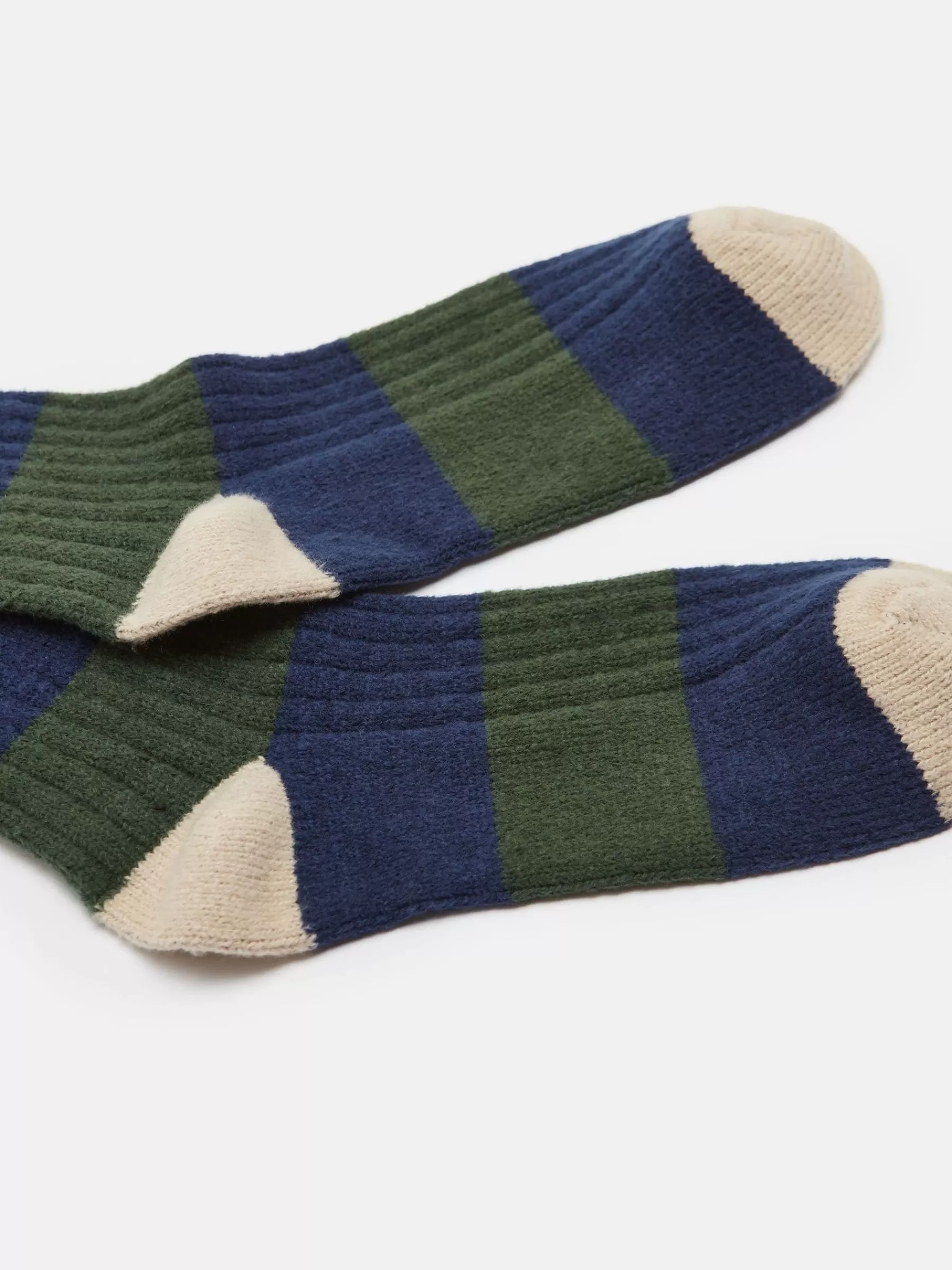 Joules Men's Gibson Cosy Striped Socks Green/Navy Cheap