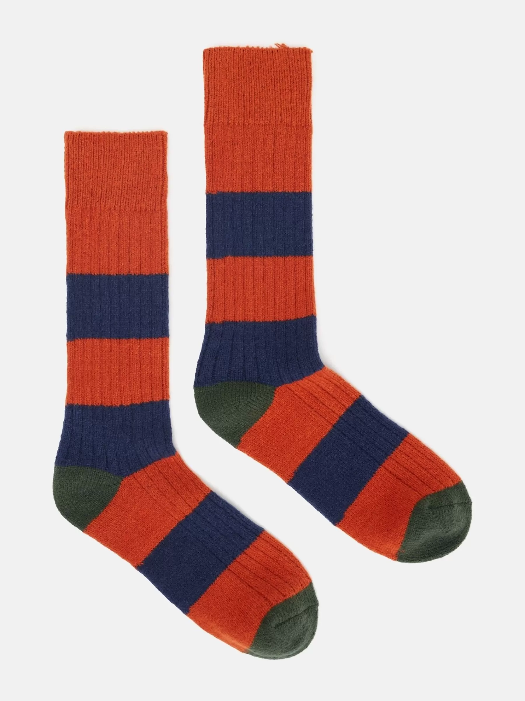 Joules Men's Gibson Cosy Striped Socks Orange/Navy Best