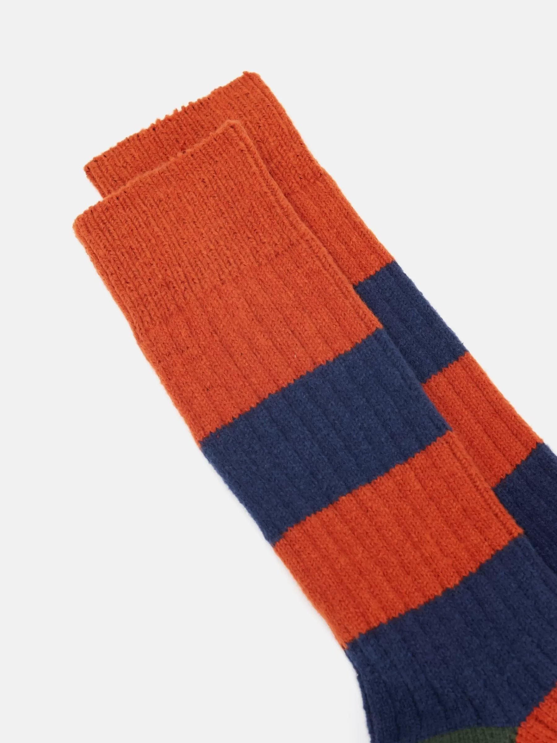 Joules Men's Gibson Cosy Striped Socks Orange/Navy Best