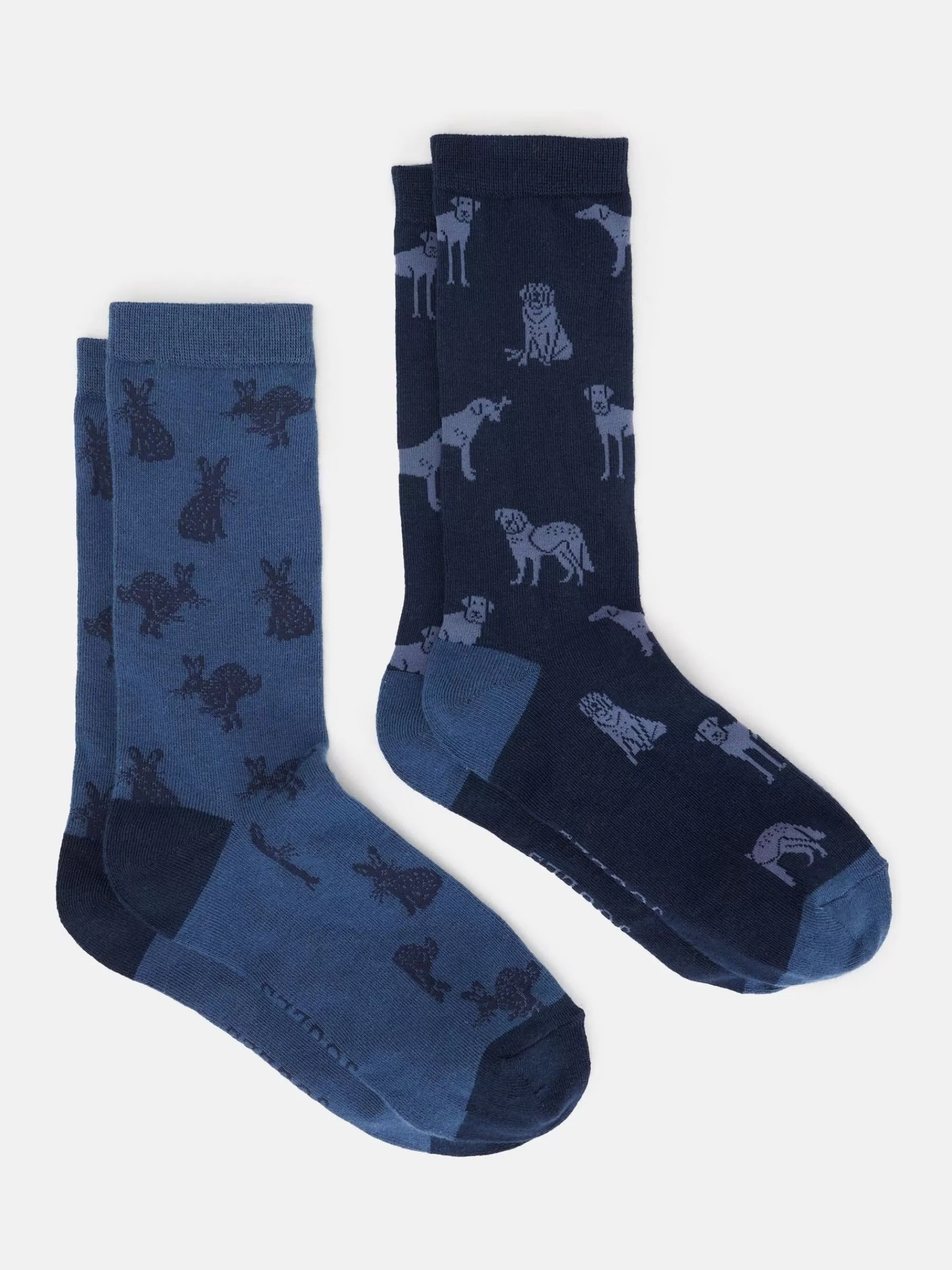 Joules Men's Kingsbury 2 Pack Socks (size 7-12) Blue/Navy Outlet