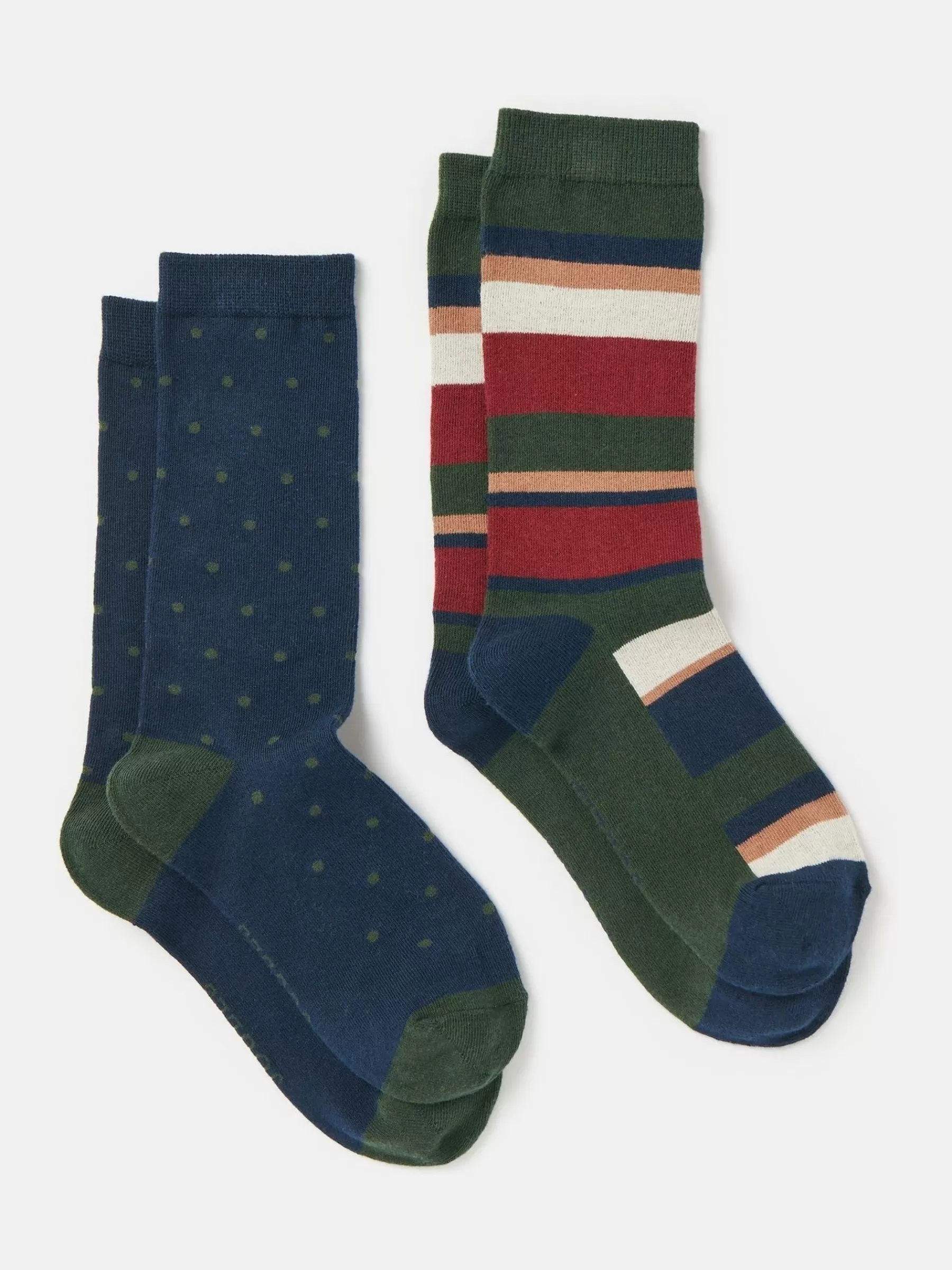 Joules Men's Kingsbury Multi Navy 2 Pack Socks (size 7-12) MultiNavy Discount