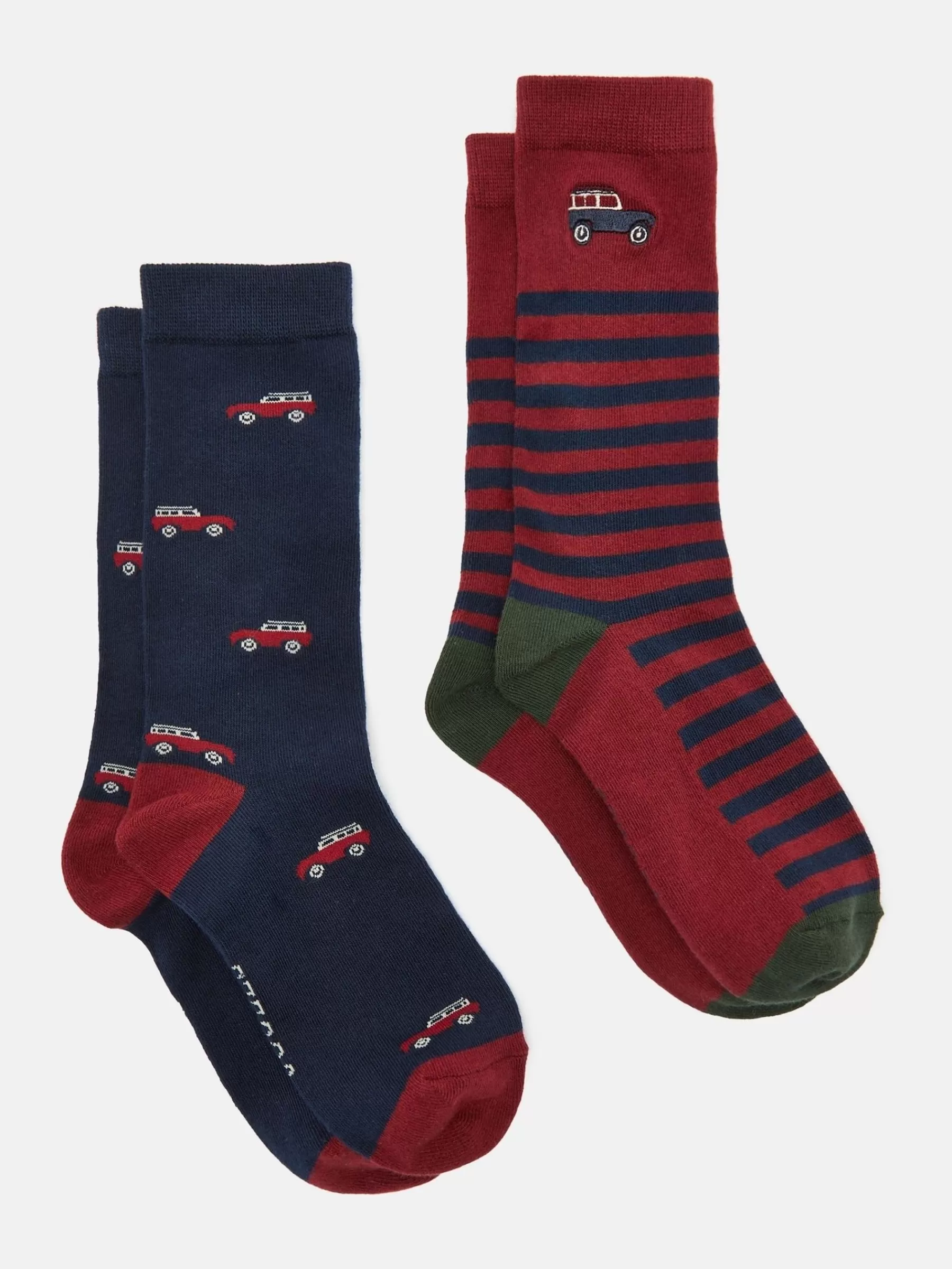 Joules Men's Kingsbury 2 Pack Socks (size 7-12) Red/Navy Sale