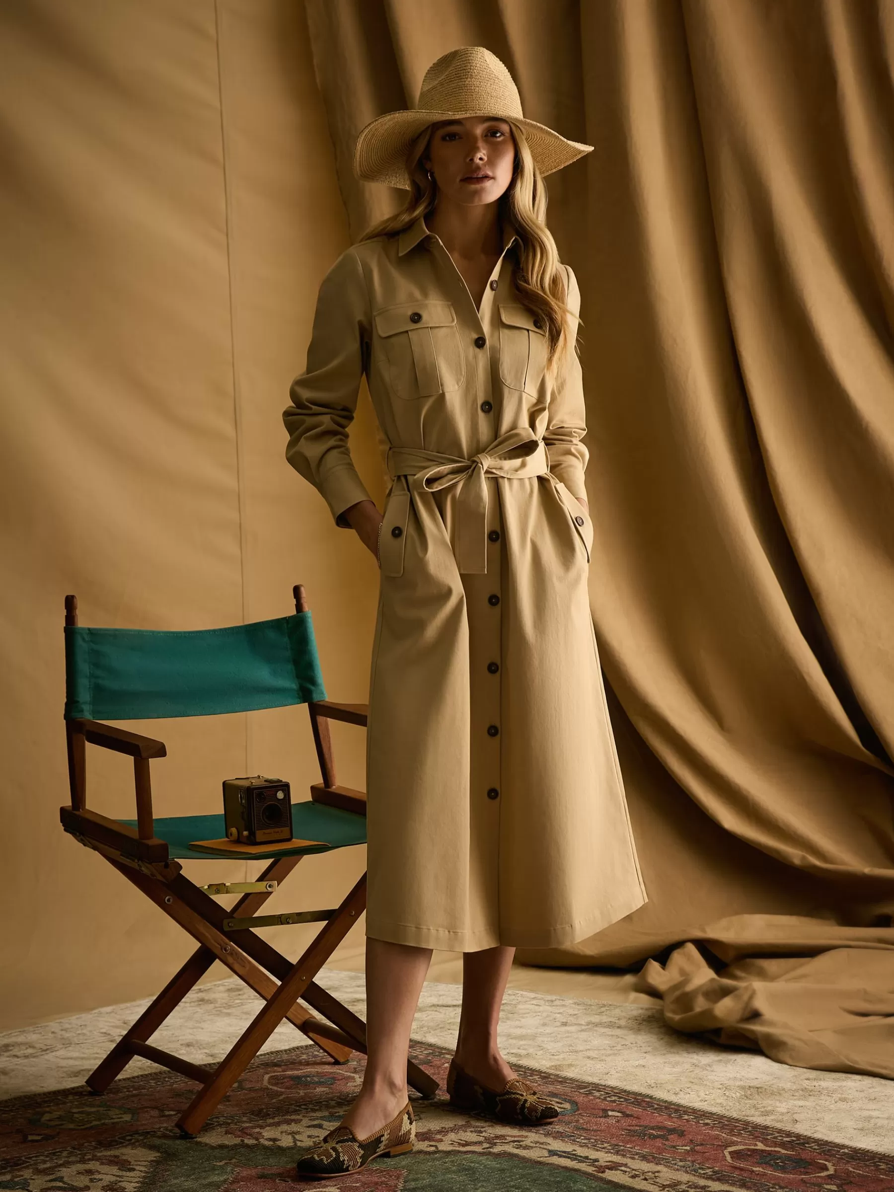 Joules Meredith Tan Brown Midi Shirt Dress TanBrown Fashion