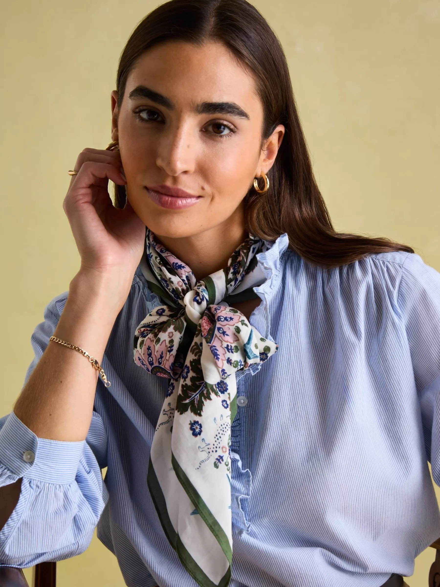 Joules Middleton Viscose Scarf Cream Flash Sale