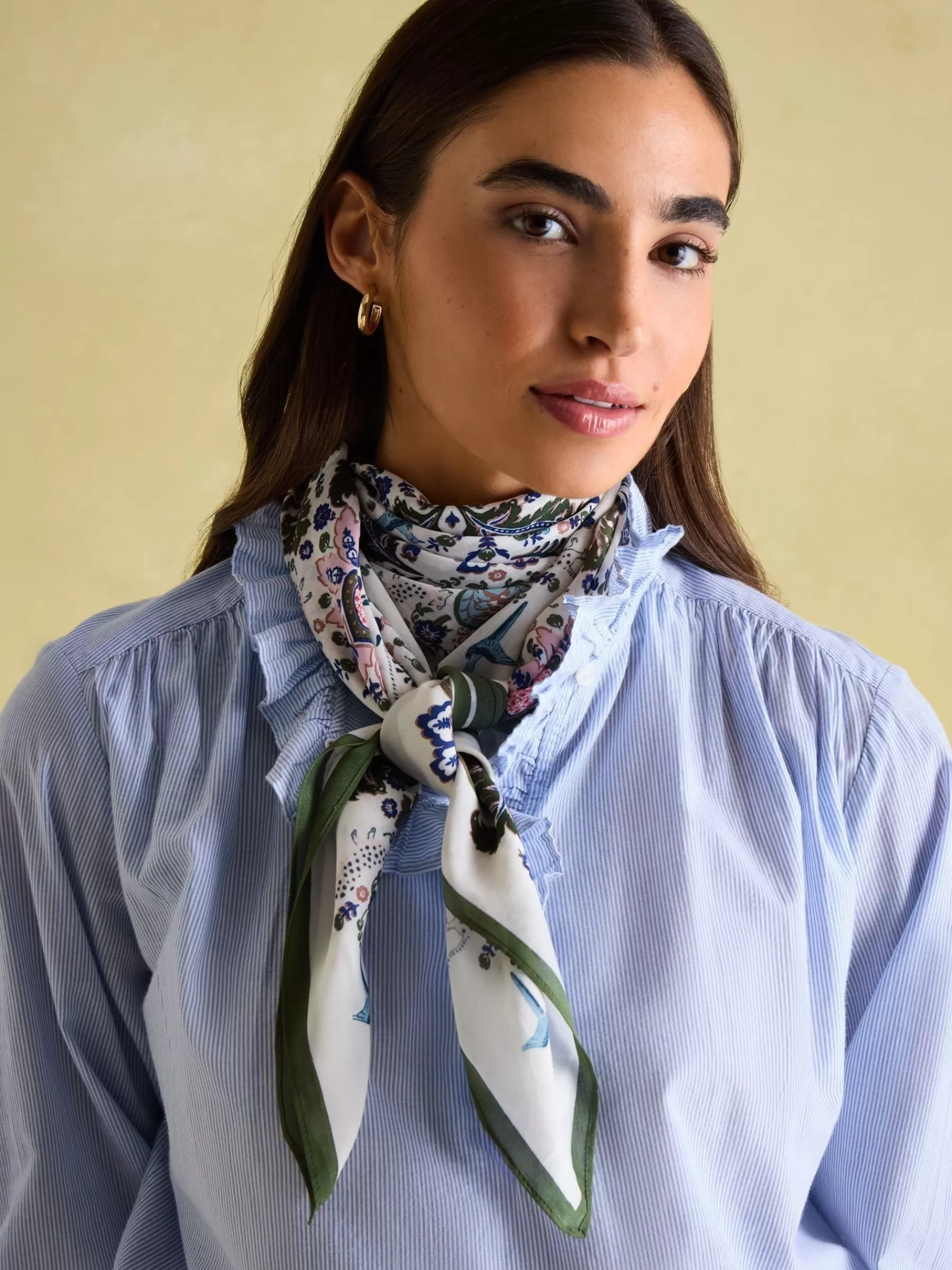 Joules Middleton Viscose Scarf Cream Flash Sale