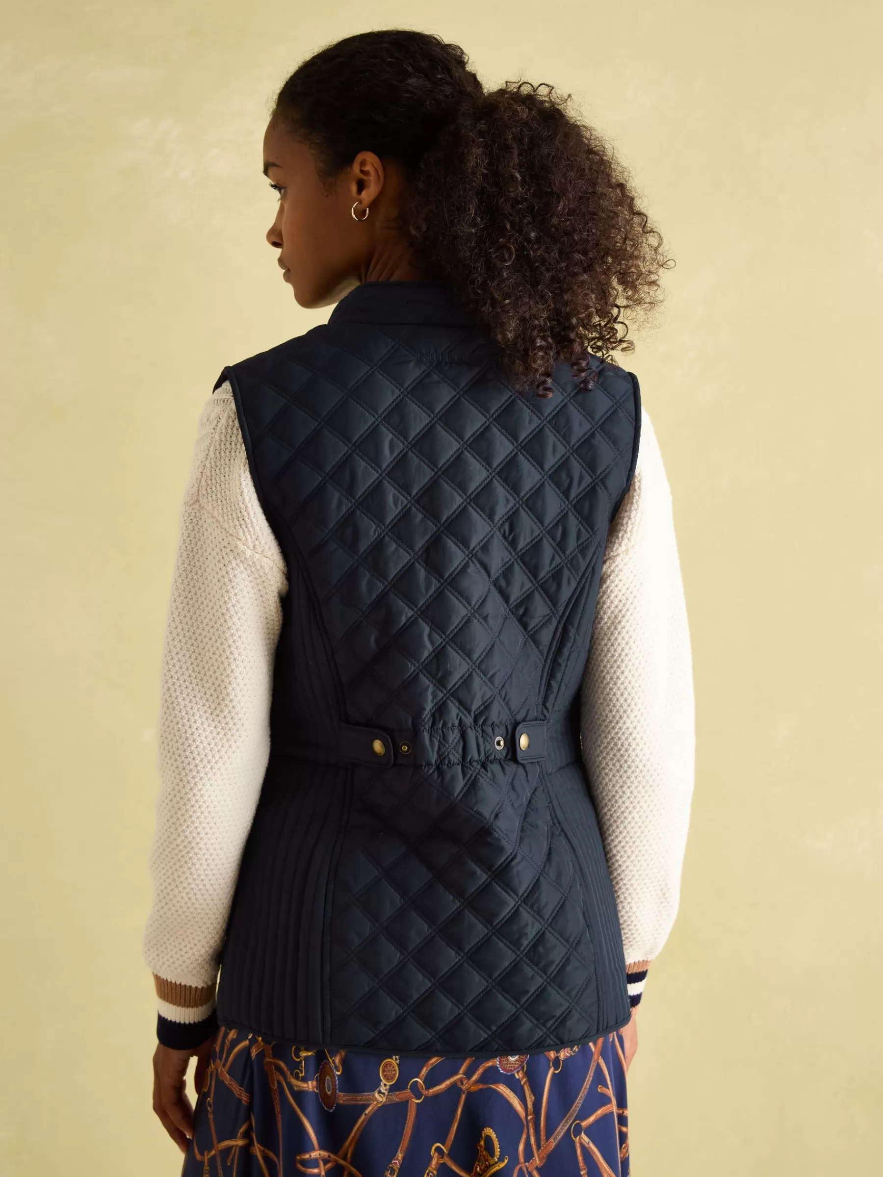 Joules Minx Navy Blue Showerproof Diamond Quilted Gilet NavyBlue Shop