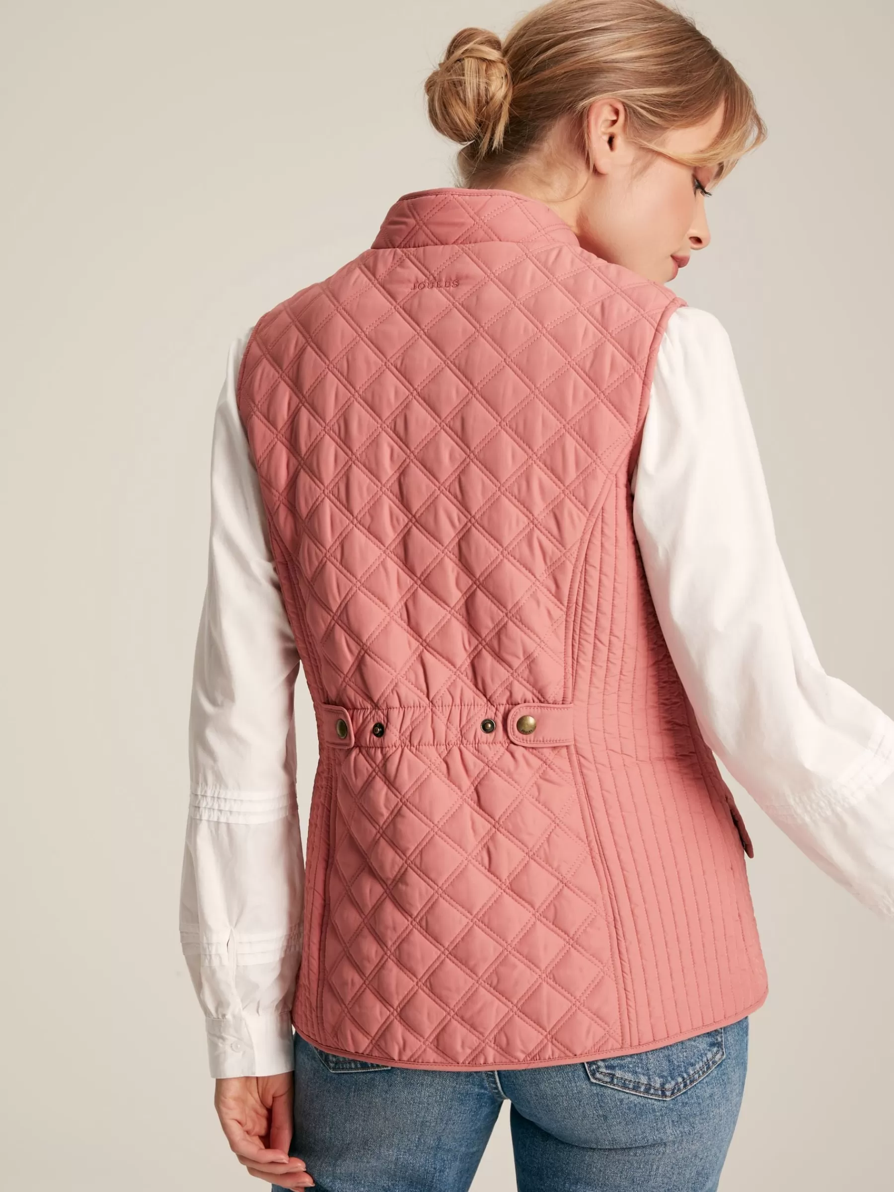 Joules Minx Rose Pink Showerproof Diamond Quilted Gilet RosePink Cheap