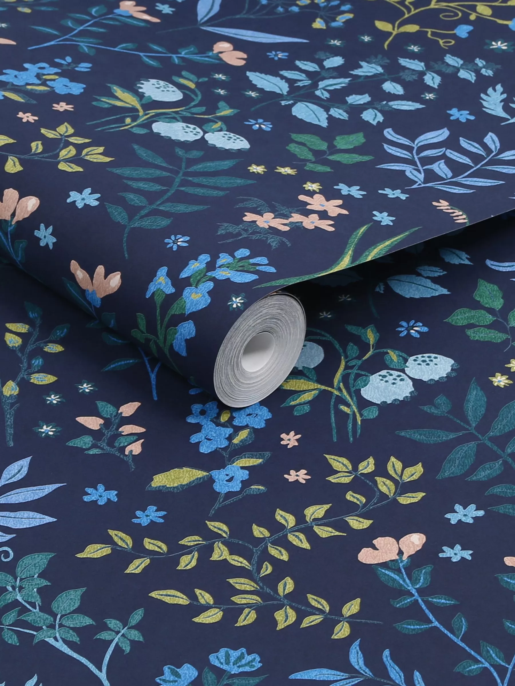 Joules Navy Blue Holcombe Floral 10M Wallpaper NavyBlue Cheap