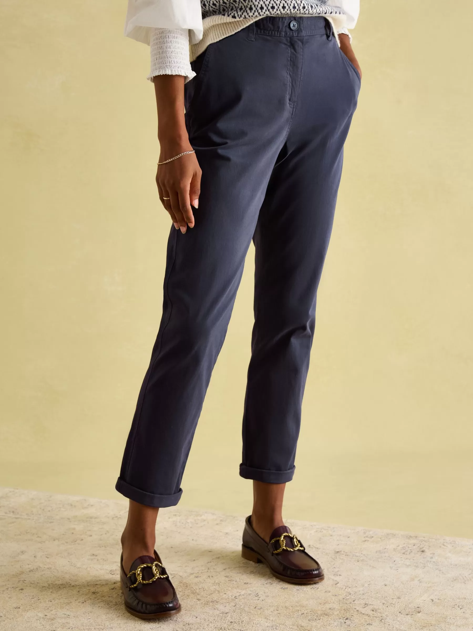 Joules Navy Blue Slim Fit Chino Trousers NavyBlue Fashion